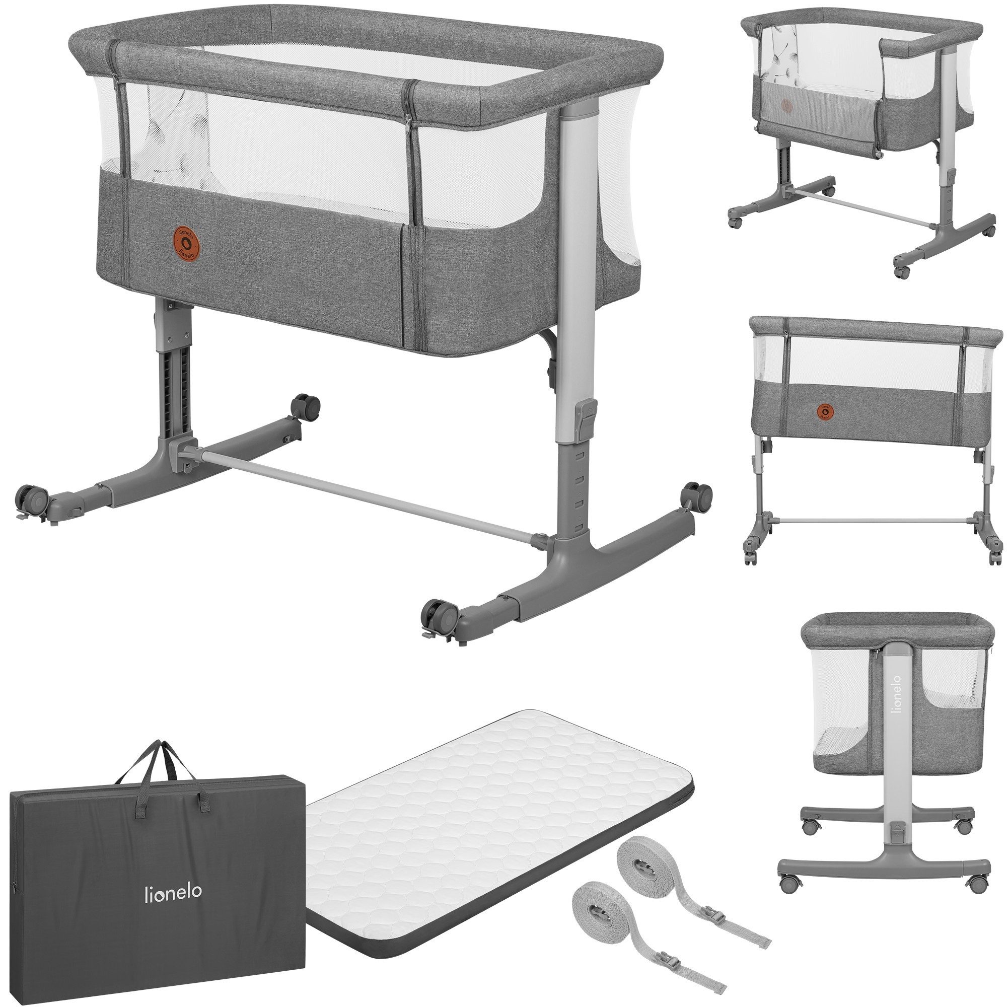 lionelo Baby-Reisebett AURORA, 3-in-1: Beistellbett, Babywiege, freistehend günstig online kaufen
