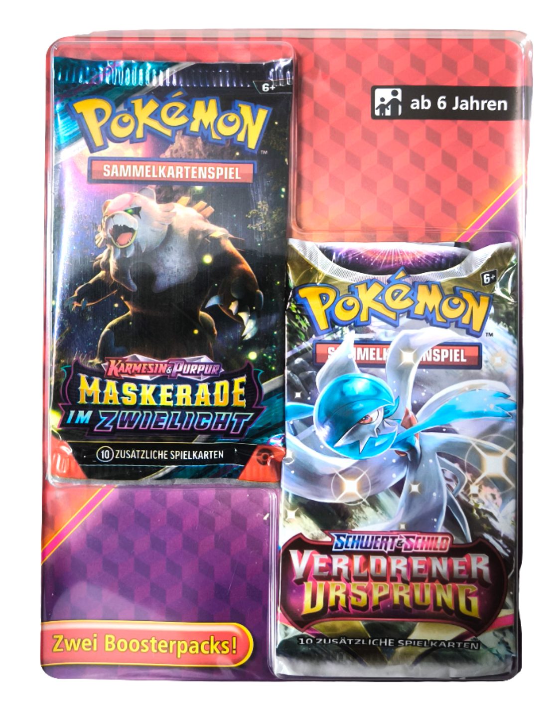 The Pokémon Company International Spiel Pokémon - Verlorener Ursprung & Maskerade im Zwielicht - 2 Booster Pac