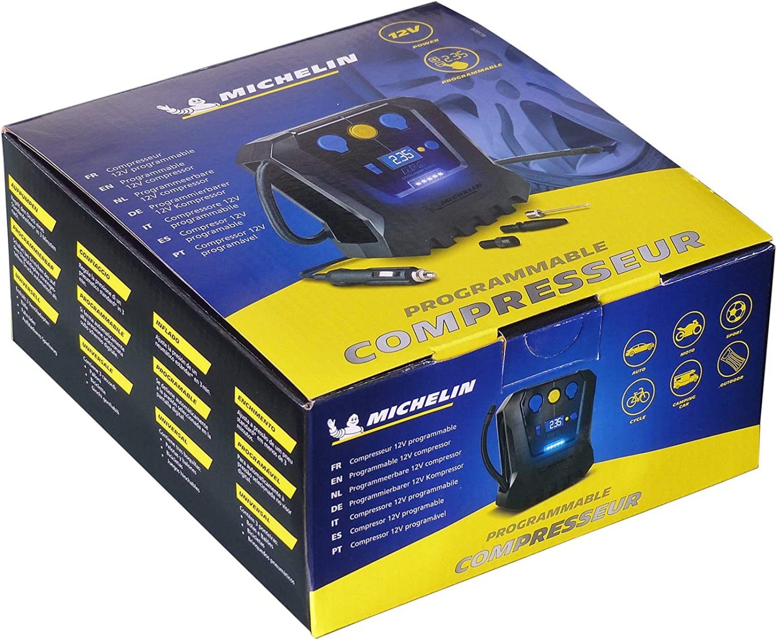 Michelin Kompressor 12 Volt programmierbar mobil beleuchtet handlicher Luftkompressor
