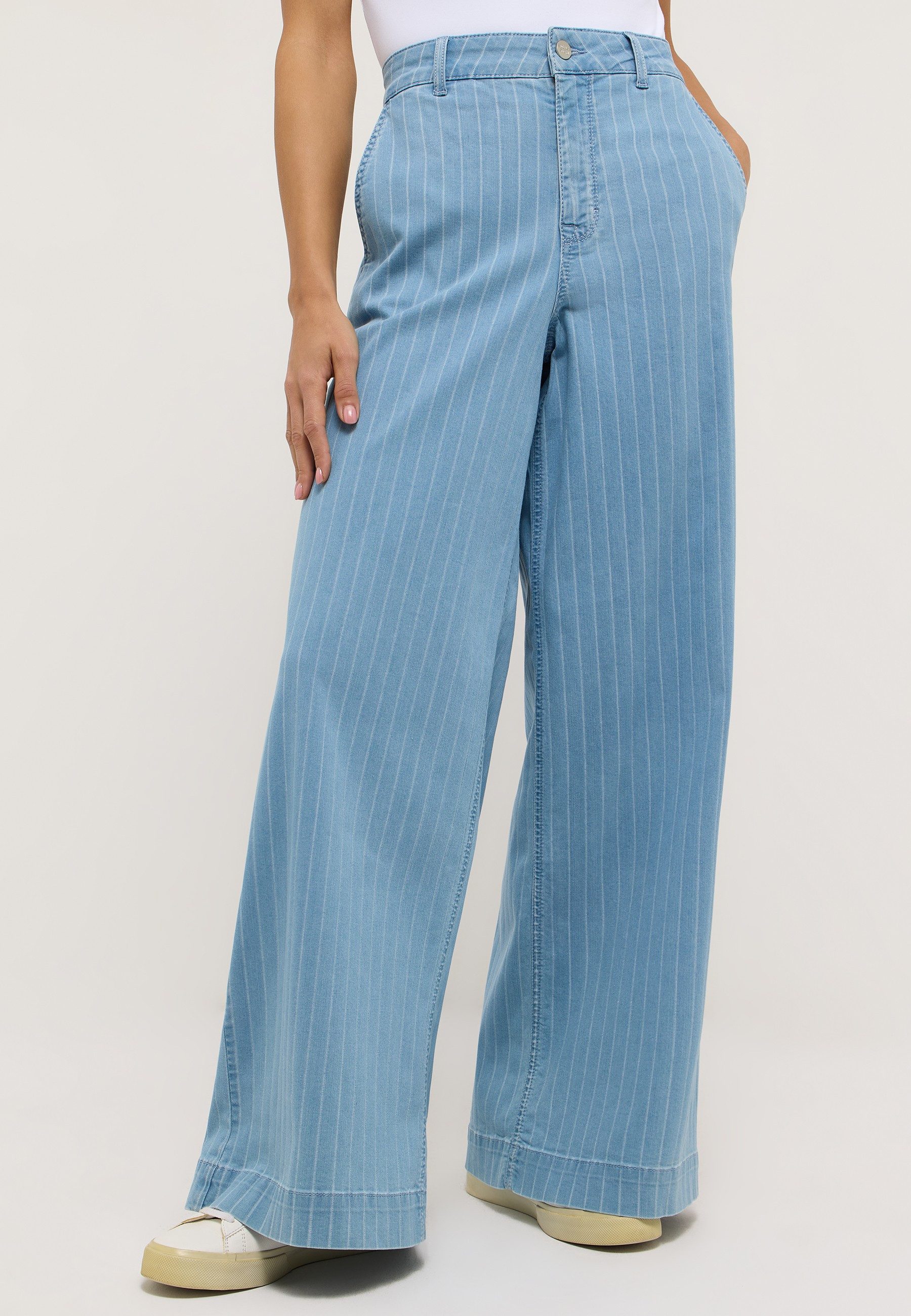 ANGELS Relax-fit-Jeans Liva Chic mit Nadelstreifen, Wide Leg
