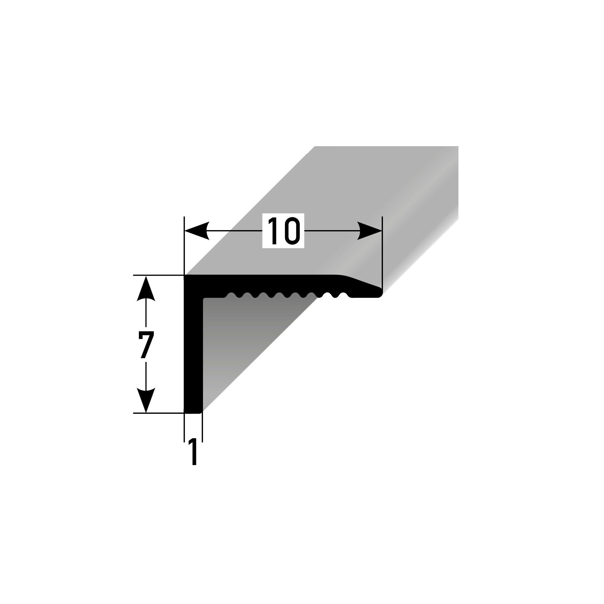 PROVISTON Winkelprofil PROVISTON Treppenkanten- & Угловые профили 7 x 10 x 2700 mm Aluminium