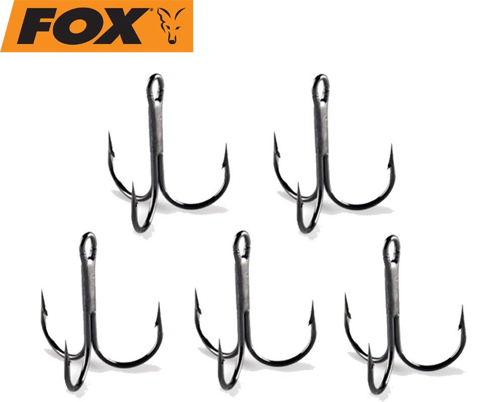 Drillingshaken Fox Carbon Treble Hooks barbed Drillinge Haken Drillingshaken