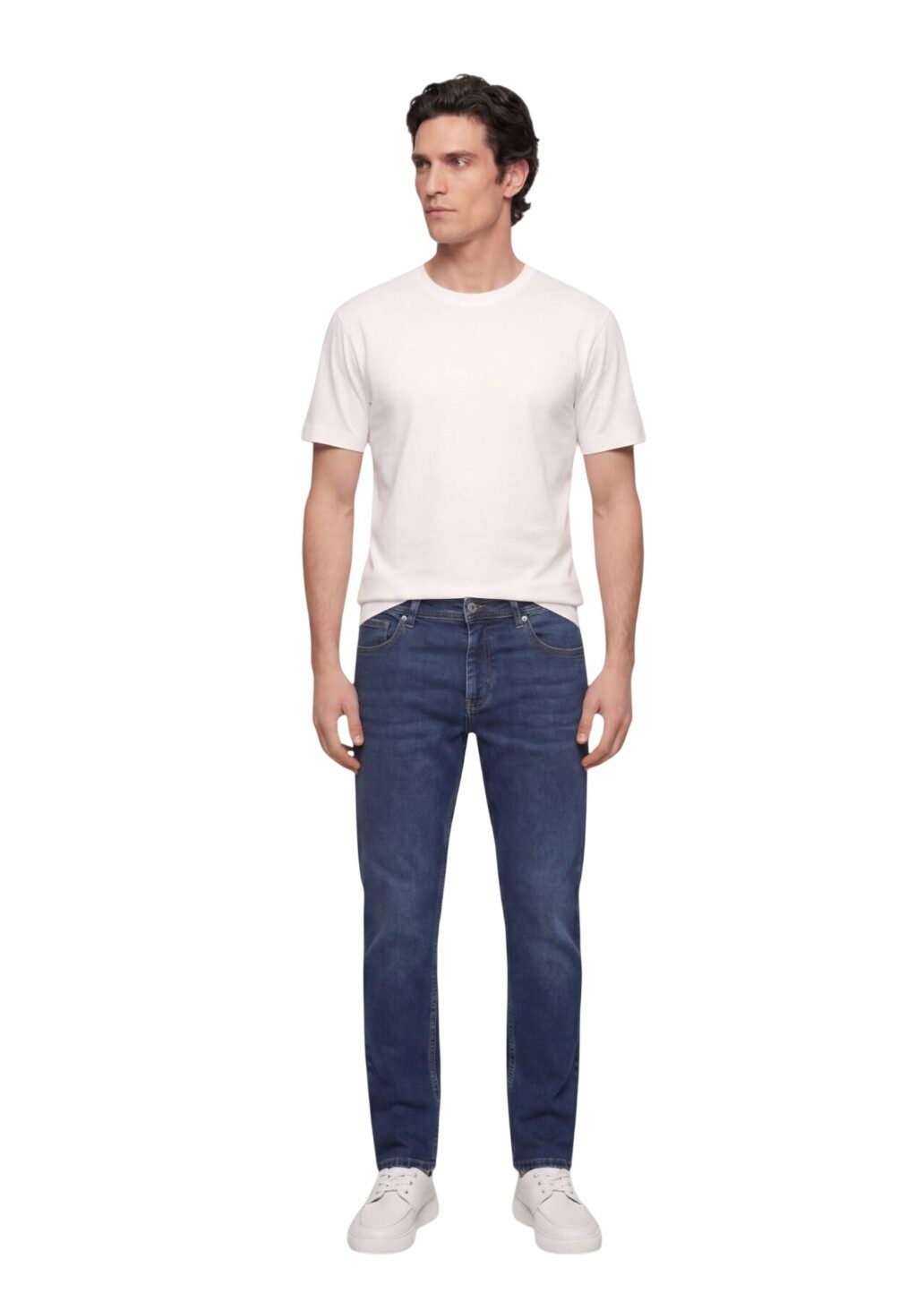 RAMSEY Jeanslatzhose Indigo Slim Fit Denim Baumwollhose