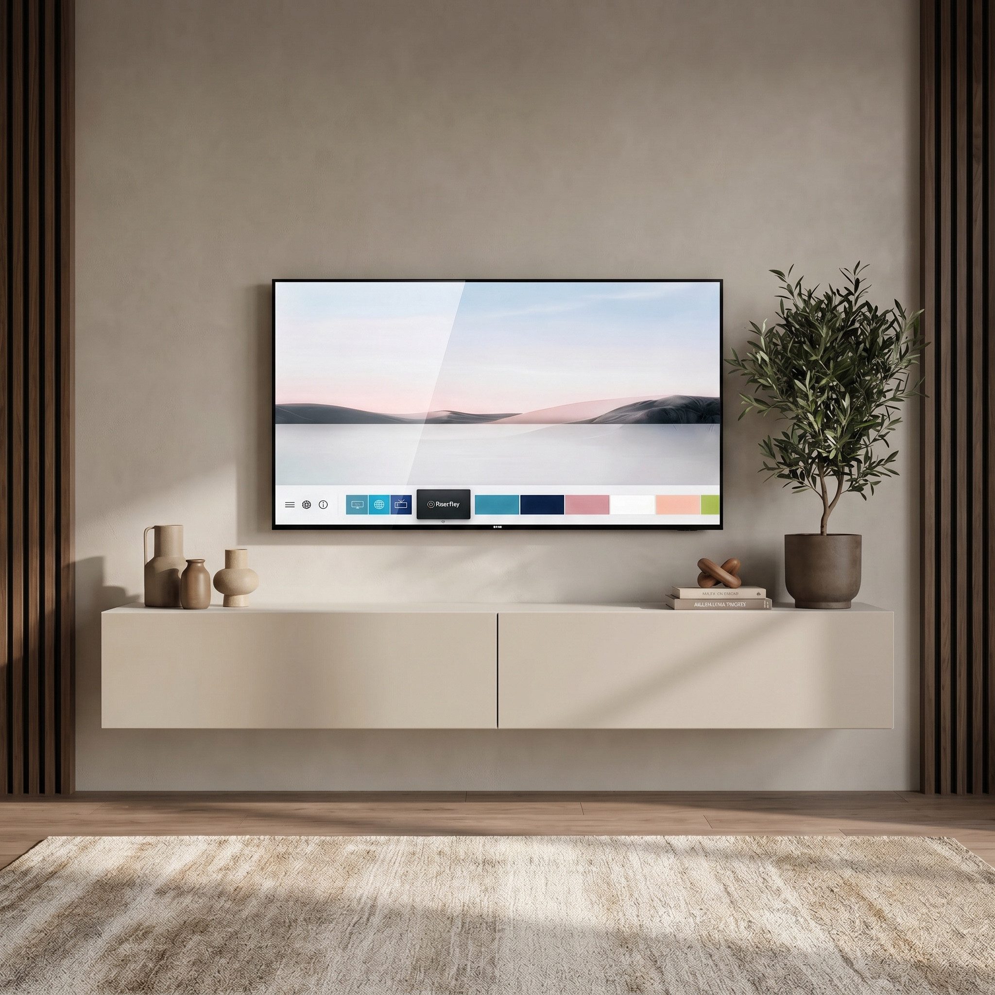 InnoFurn TV-Board Vela hängender Lowboard (2x hängender Fernsehschrank), Sanftes Öffnen, Made in Germany, Modernes Design – Bild 2 von 5