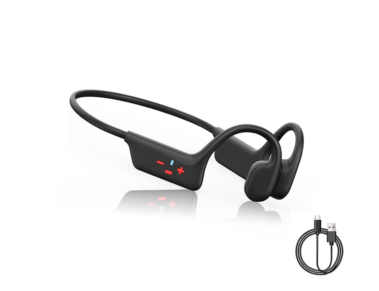 Lisabonde Knochenleitungs-Kopfhörer, Bluetooth 5.4 & MP3, IPX8 Wasserdicht Open-Ear-Kopfhörer (Bluetooth, Bone Conduction Technologie, IPX8 Wasserdicht, Integrierter 32GB)