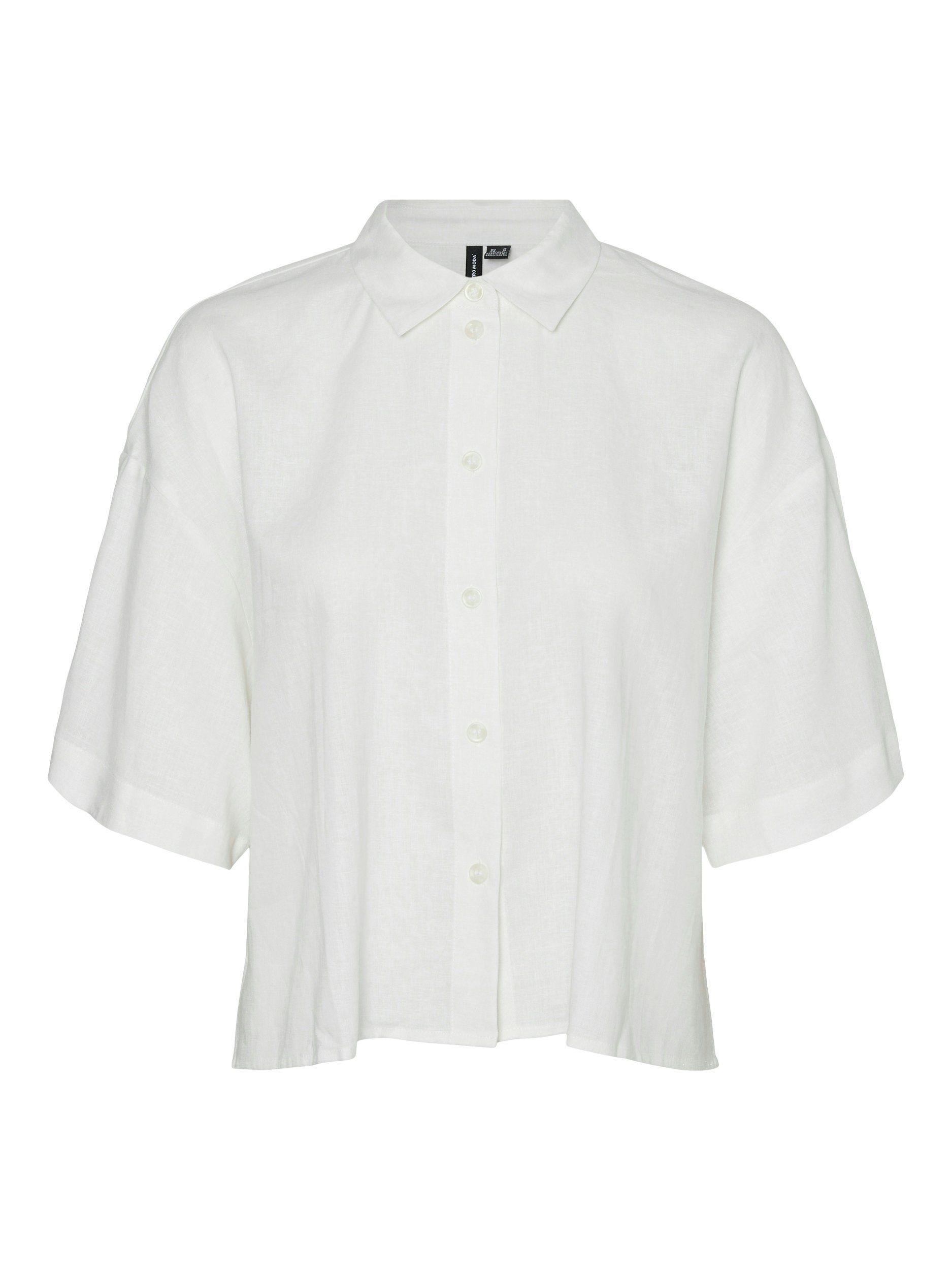 Vero Moda Hemdbluse VMLINN LINEN 2/4 SHORT SHIRT WVN NOOS
