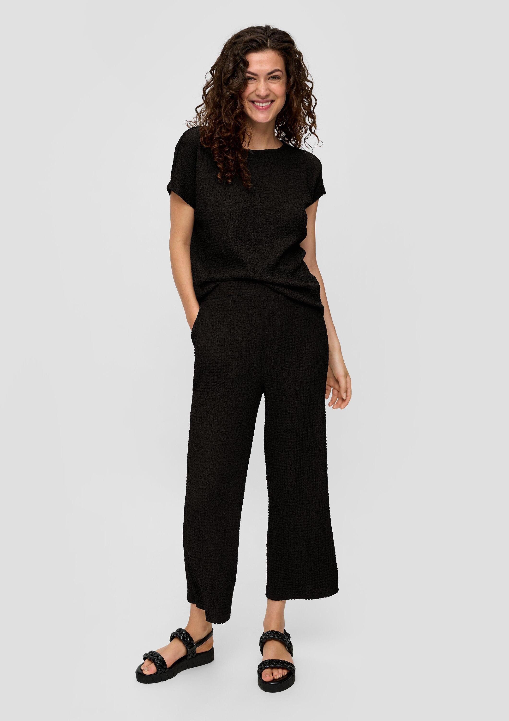 s.Oliver Culotte Hose Stoffhose mit Elastikbund und Musterstruktur günstig online kaufen