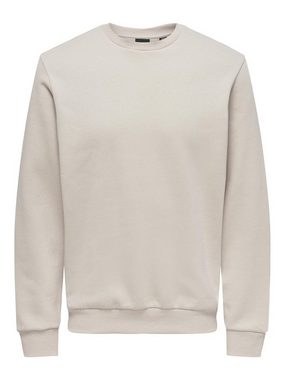 ONLY & SONS Sweatshirt Basic Sweatshirt Langarm Pullover ohne Kapuze ONSCERES 5428 in Beige-2