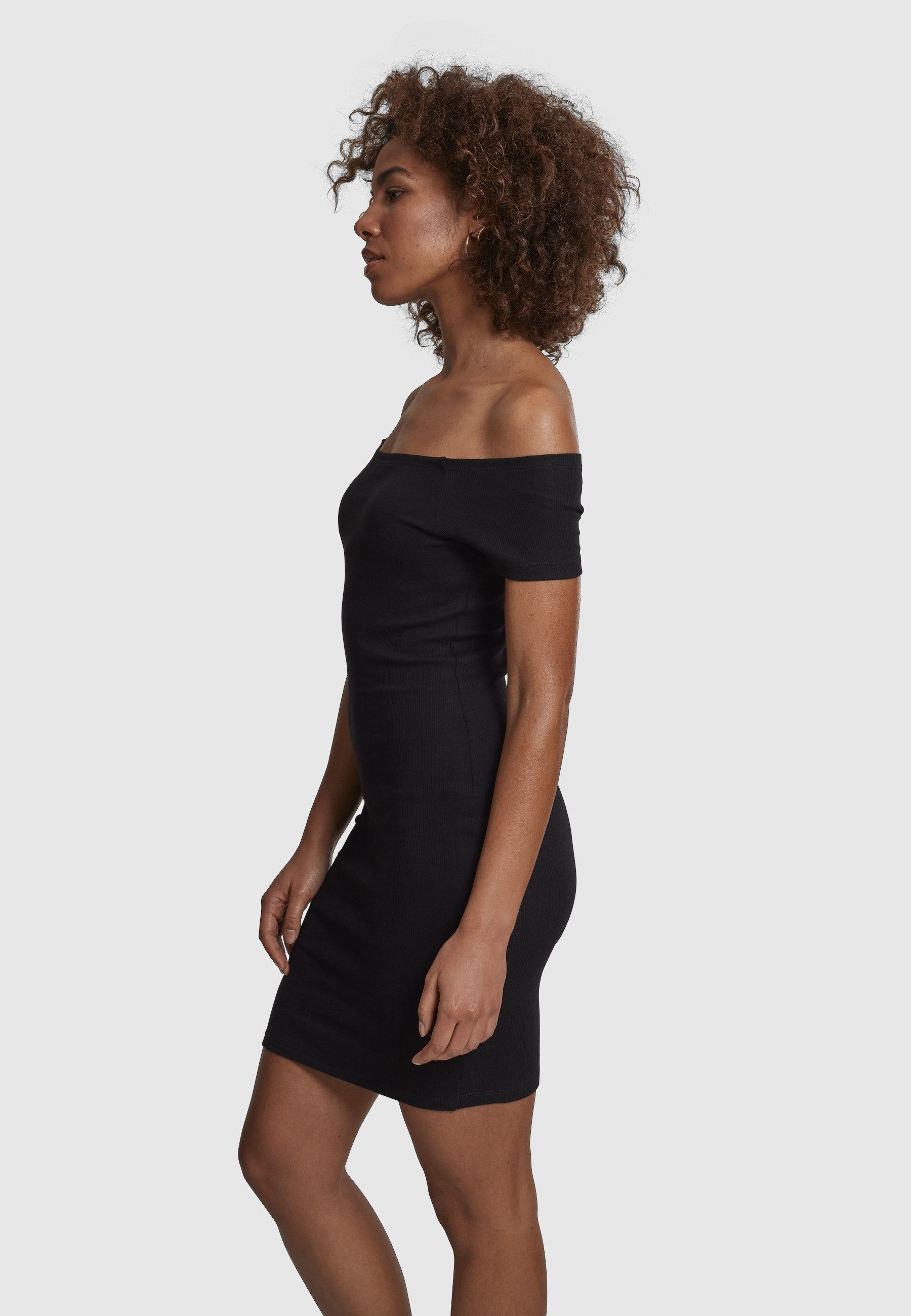 URBAN CLASSICS Shirtkleid Urban Classics Damen Ladies Off Shoulder Rib Dress (1-tlg) – Bild 5 von 5