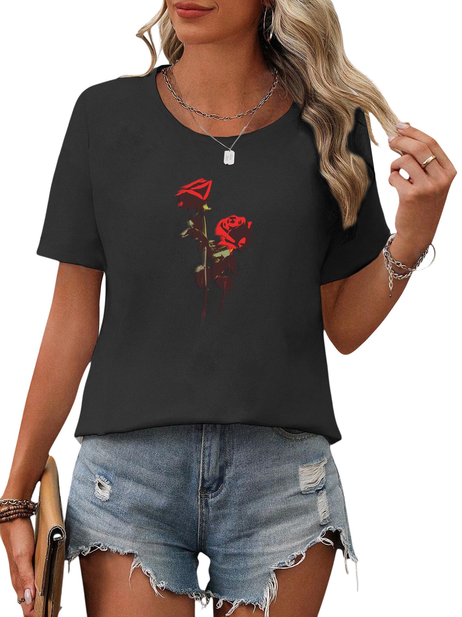 PYL Kurzarmshirt Damen Sommershirt Kurzarm mit günstig online kaufen