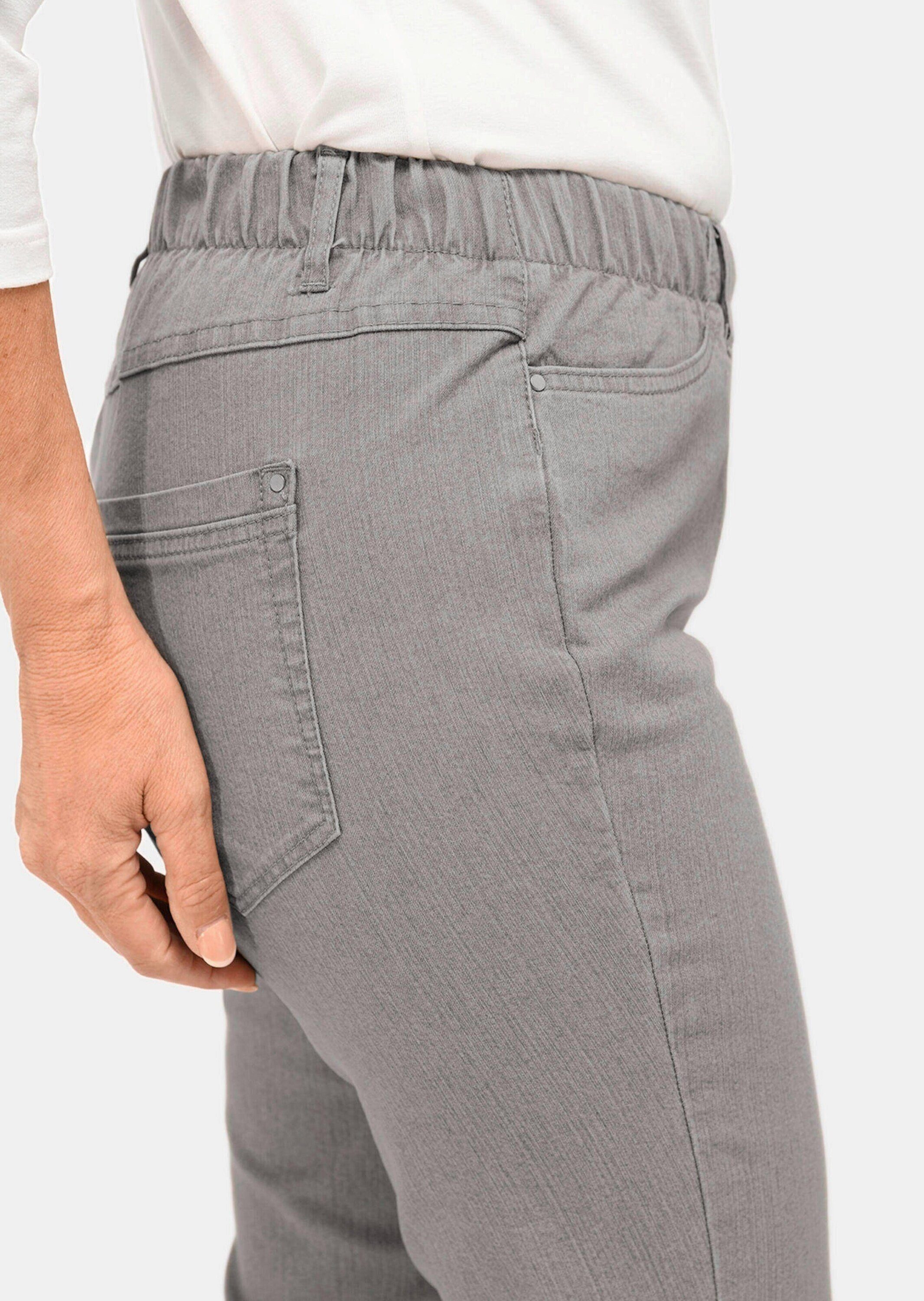 Klassische hellgrau Bequeme LOUISA Jeansschlupfhose Jeans GOLDNER Kurzgröße: