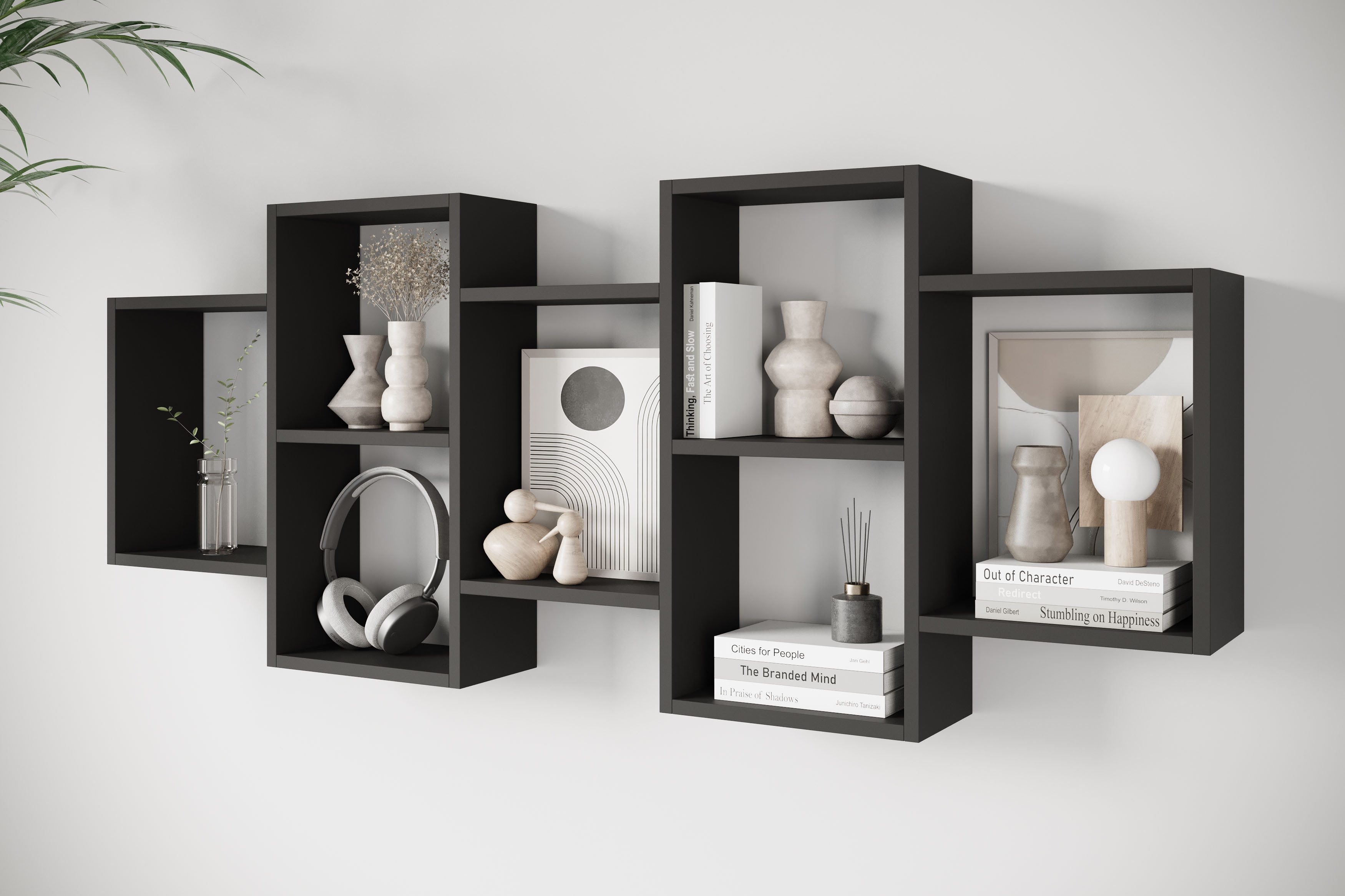 Home affaire Wandboard Wandregal Trio, 1-tlg., Stell- oder Hängeregal, 10 offene Fächer, flexibel montierbar – Bild 5 von 5