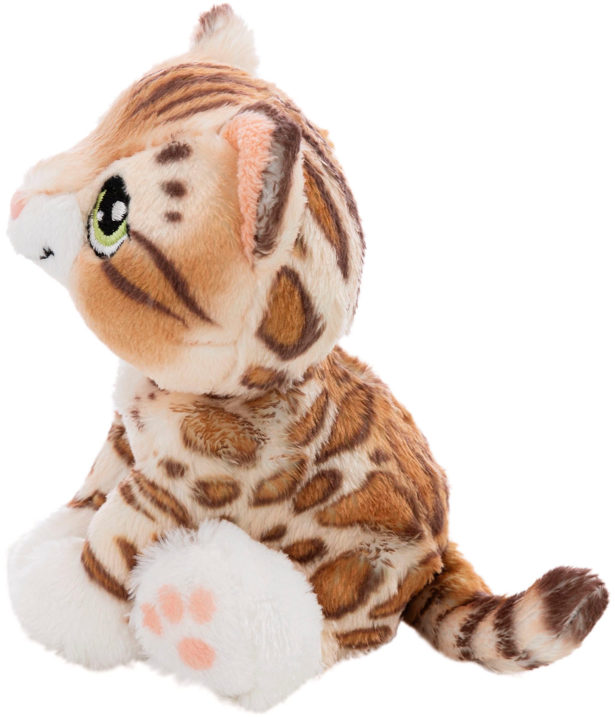 Nici Kuscheltier Little Paws, Bengal Katze getigert 12cm sitzend im Körbchen