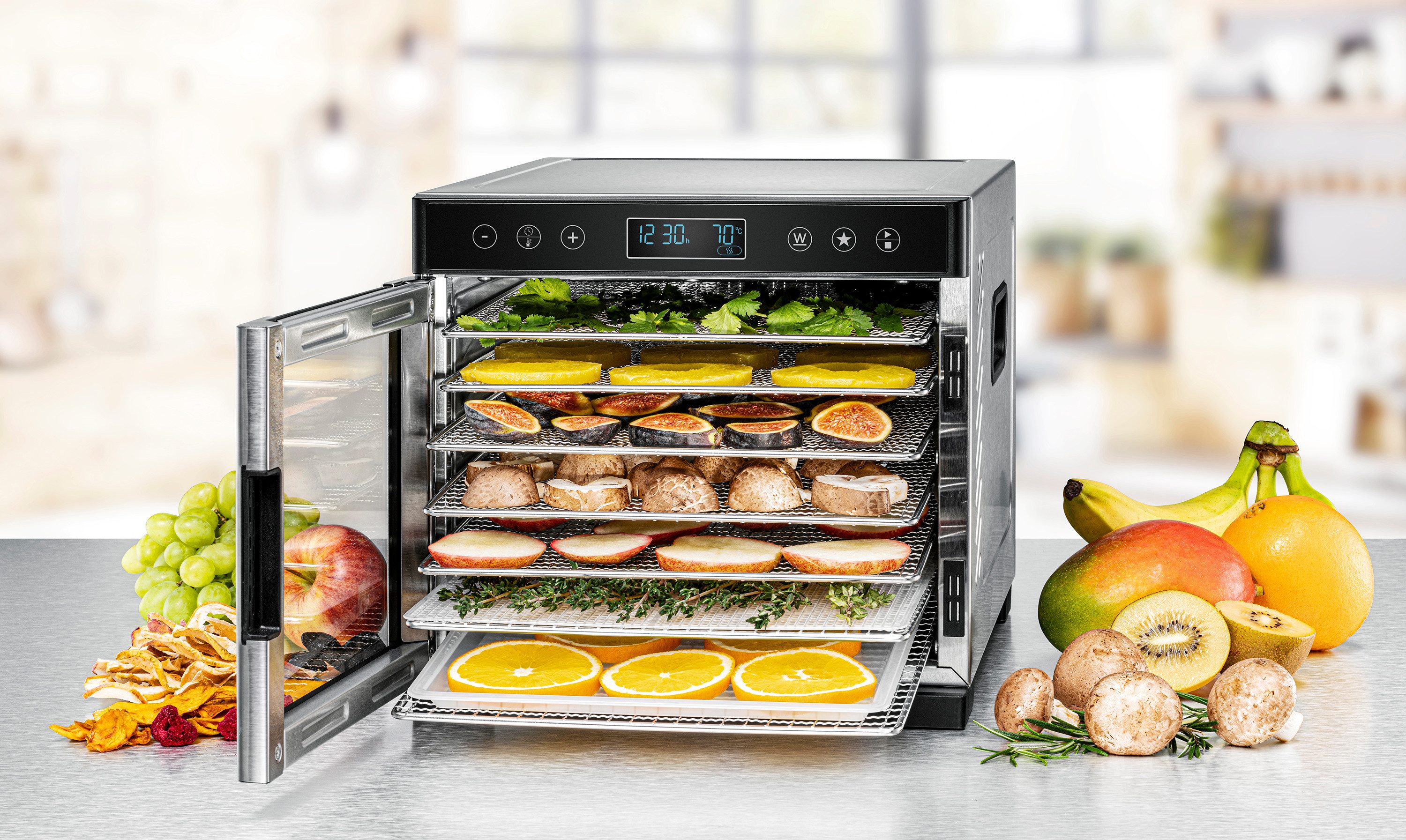 Rommelsbacher Dörrautomat DA 650 600 W, 7 Etagen, komfortable Touch Control Bedienung