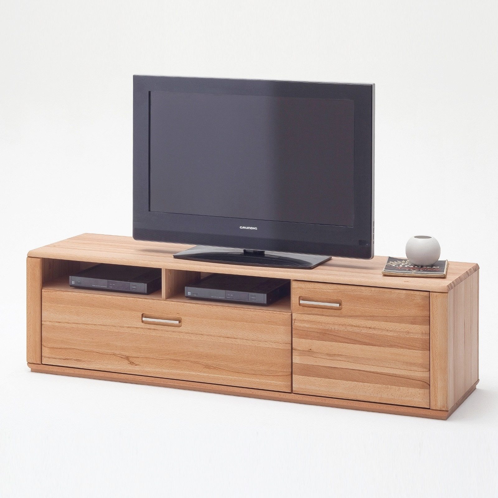 Empinio24 TV-Bank Sanremo, Breite 179 cm, Kernbuche teilmassiv, mit 1 großen Schublade und 1 Tür