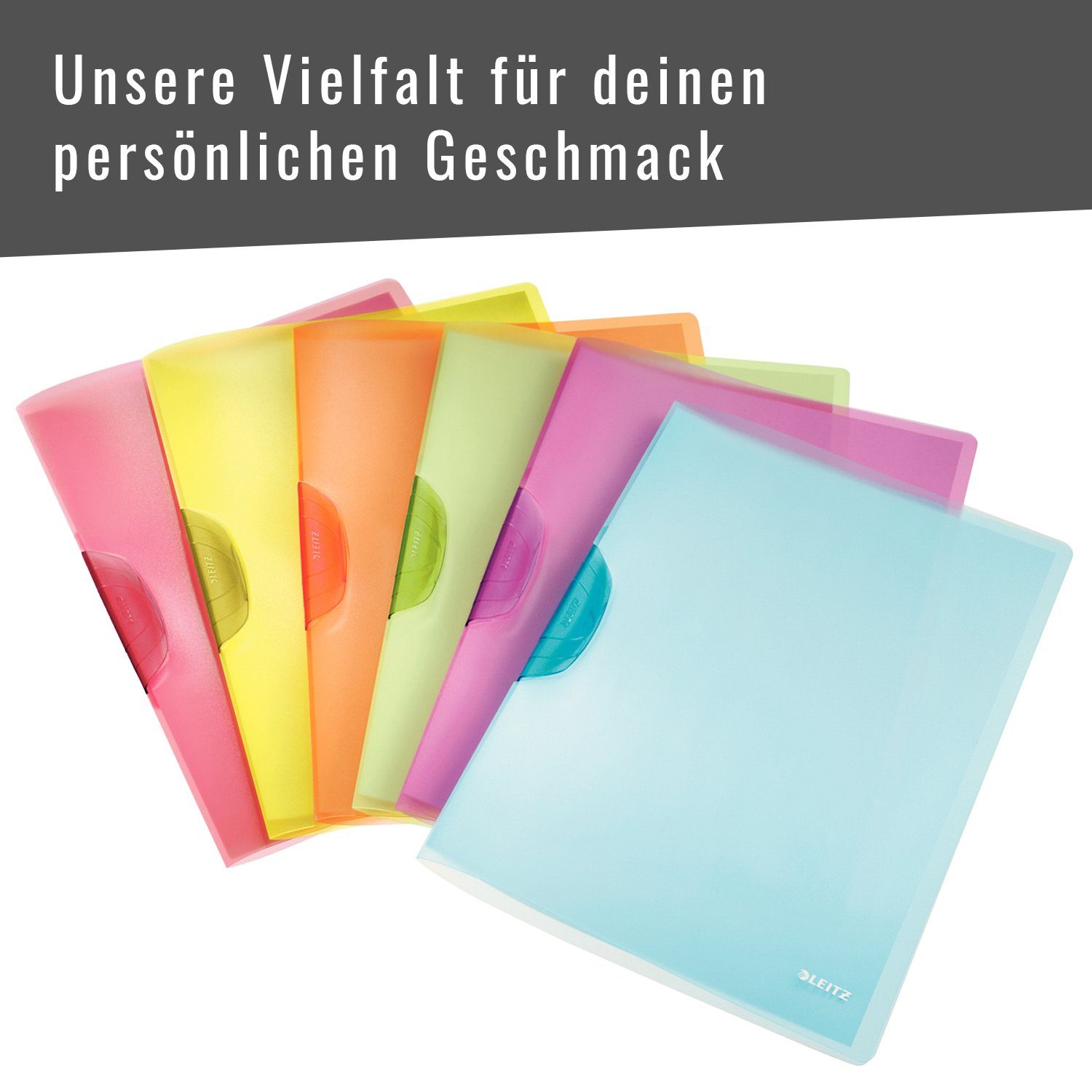 30 Schulheft ColorClip Hefter, für LEITZ Blätter bis WOW violett zu Rainbow