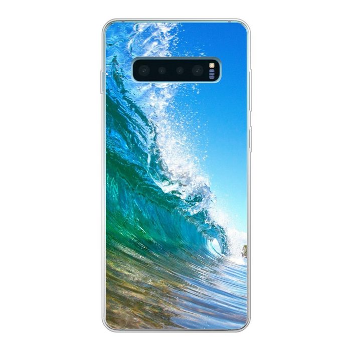MuchoWow Handyhülle Nahaufnahme einer Welle die sich vor der Küste von Hawaii bricht Phone Case Handyhülle Samsung Galaxy S10 Lite Silikon Schutzhülle
