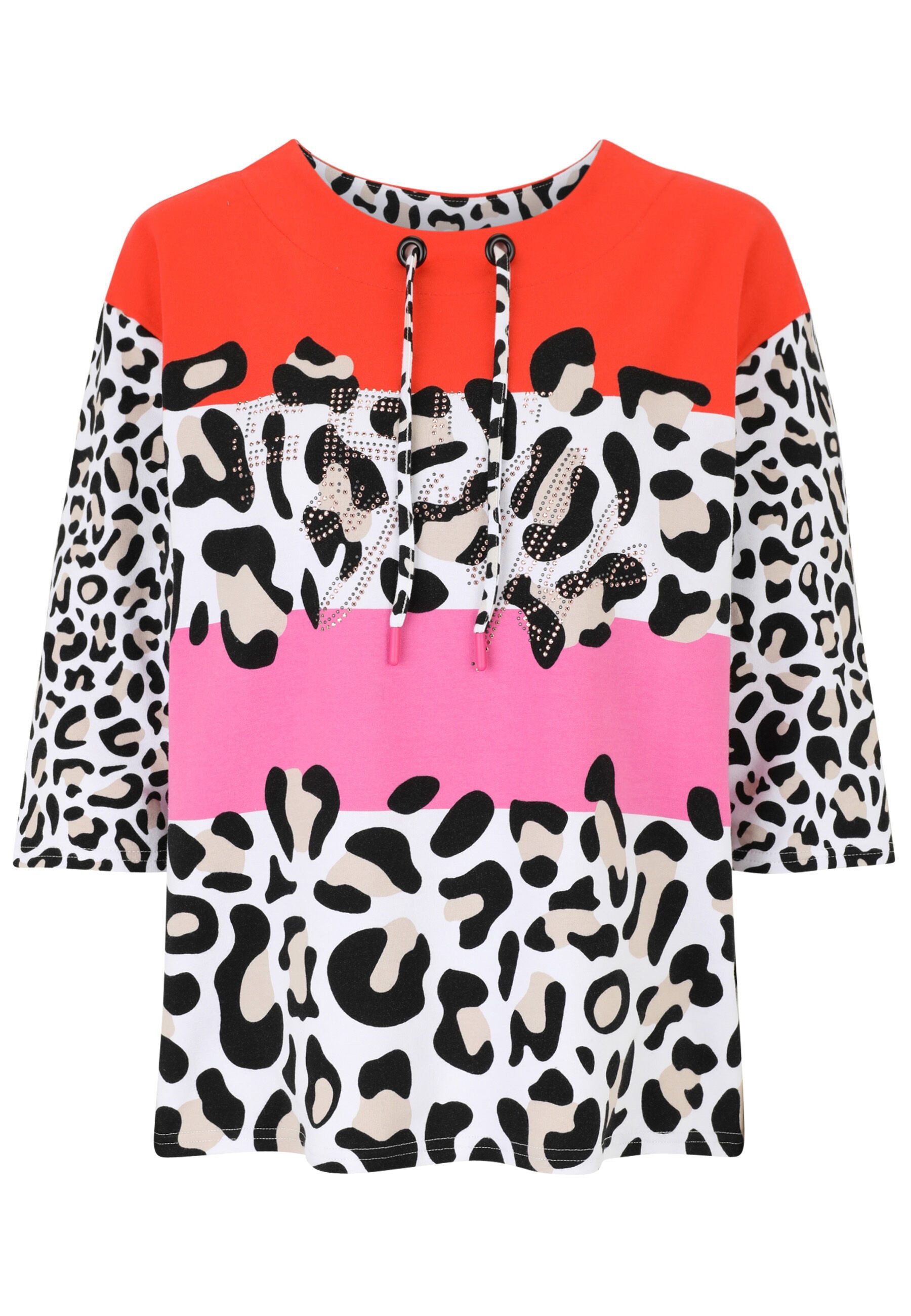 Doris Streich 3/4-Arm-Shirt (1-tlg) mit Leo-Muster