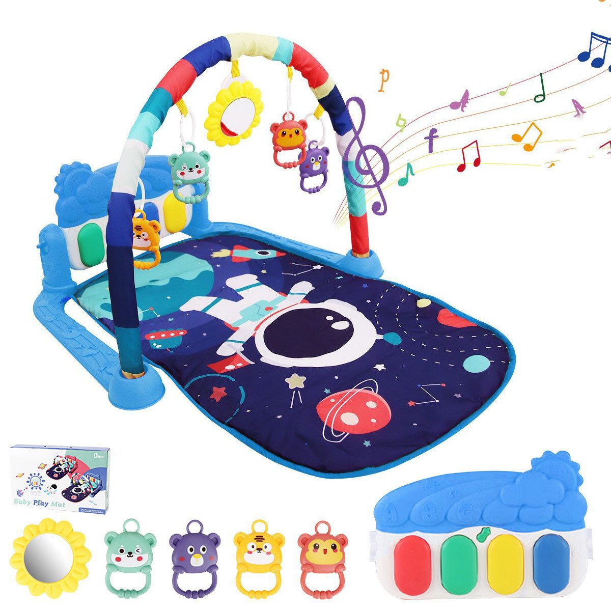 Baby Gym Spielbogen Spielmatte Krabbeldecke Spielbogen mit Musik und Klavie