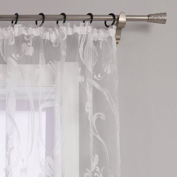 Vorhang, Joyswahl, Kräuselband (1 St), Voile Ausbrenner Muster Gardinenschals, Wohnzimmer