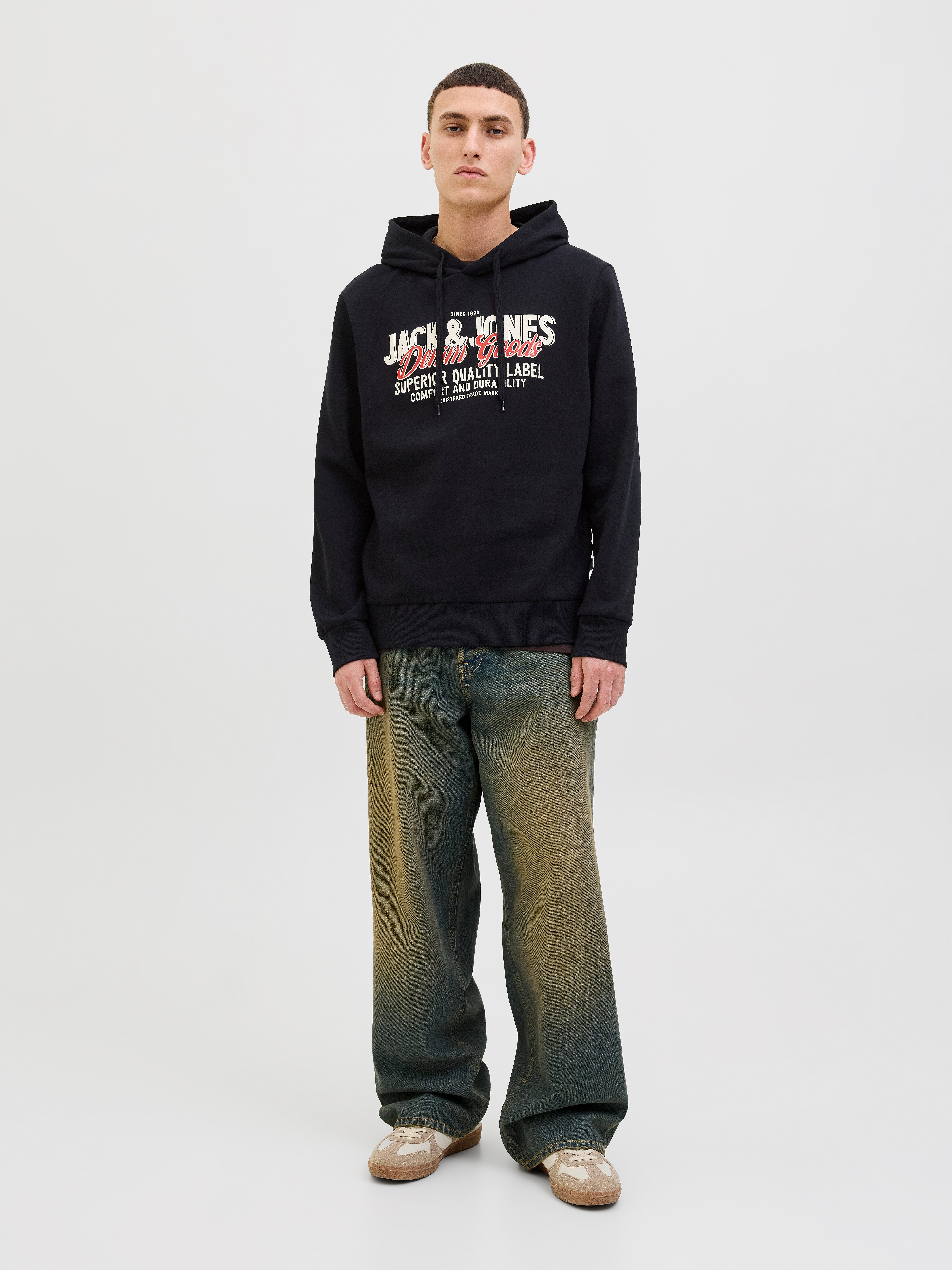 Jack & Jones Kapuzensweatshirt JJELOGO SWEAT HOOD 2 COL 25/26 NOOS mit stylischem Print