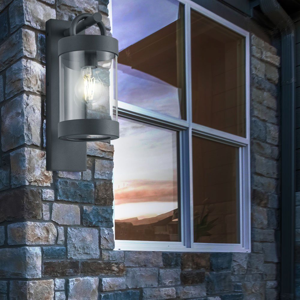 etc-shop Außen-Wandleuchte, Leuchtmittel nicht Fassadenleuchte Aussen Außen Wandleuchte Wandlampe Dämmerungssensor inklusive