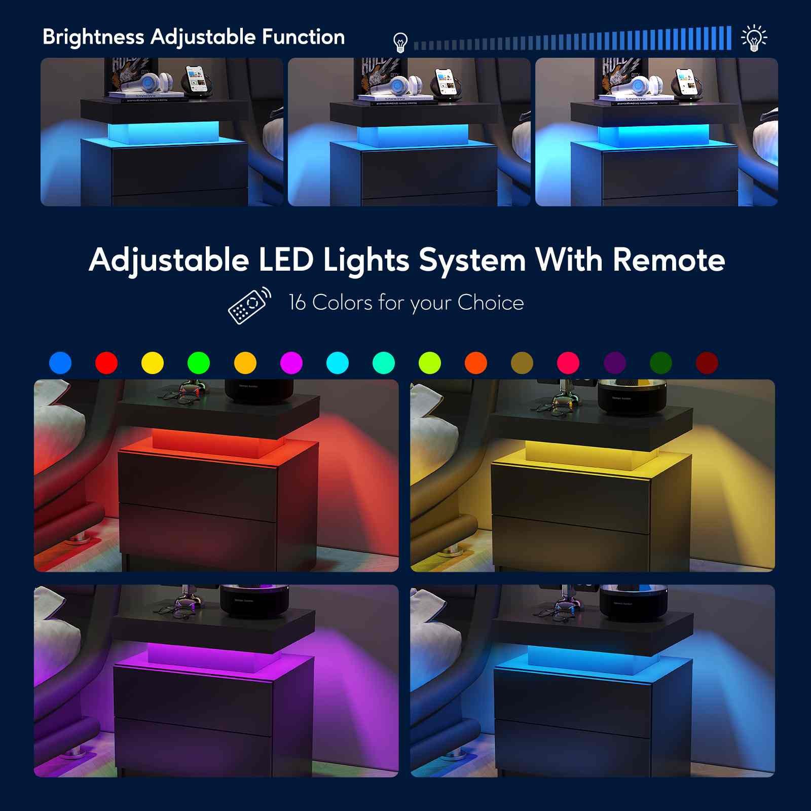 BlingBin Nachttisch Nachtschrank mit LED Licht, günstig online kaufen