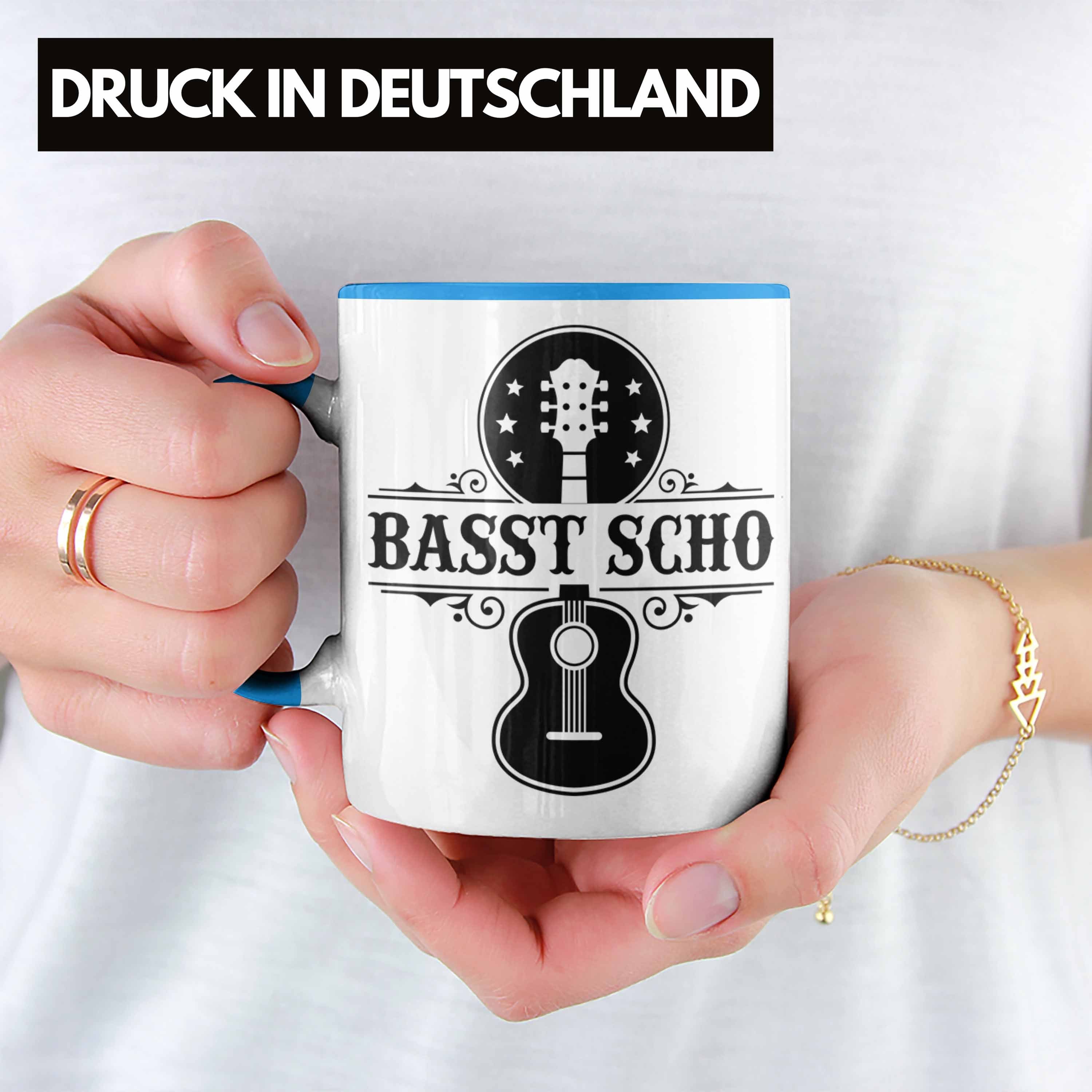 Blau Bass-Spieler Tasse Kaffee-Becher Basst Geschenk S Tasse Geschenkidee Trendation Bassist