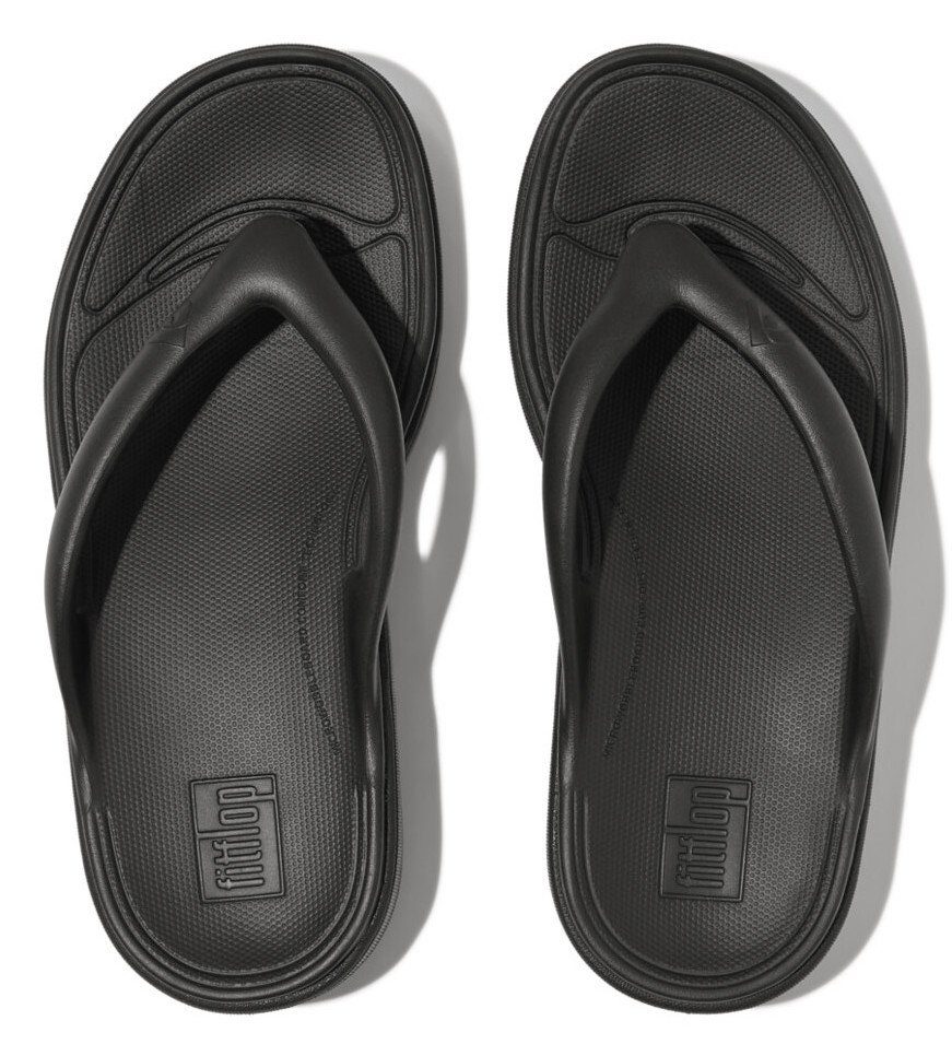 Fitflop RELIEFF RECOVERY TOE-POST SANDALS - TONAL RUBBER Zehentrenner, Keilabsatz, Sommerschuh, Schlappen mit Microwobbleboard