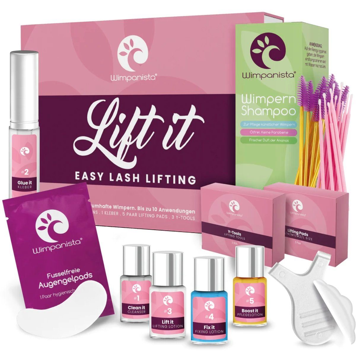 Wimpernpflege Lash Lifting Set 'Lift It' PLUS. Lifting Kit & Wimpernshampoo