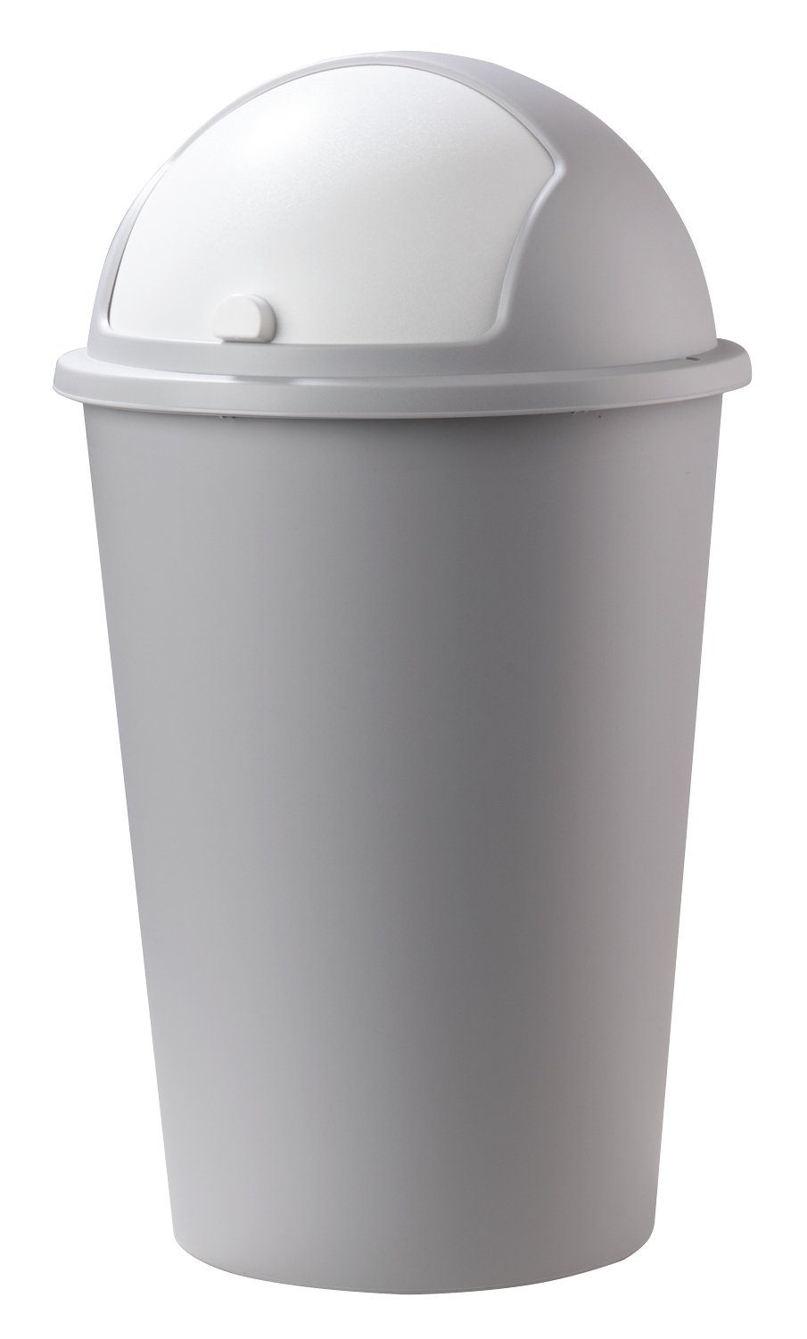 Home4You Mülleimer Abfalleimer 50 Liter, Silbergrau, Weiß, Kunststoff