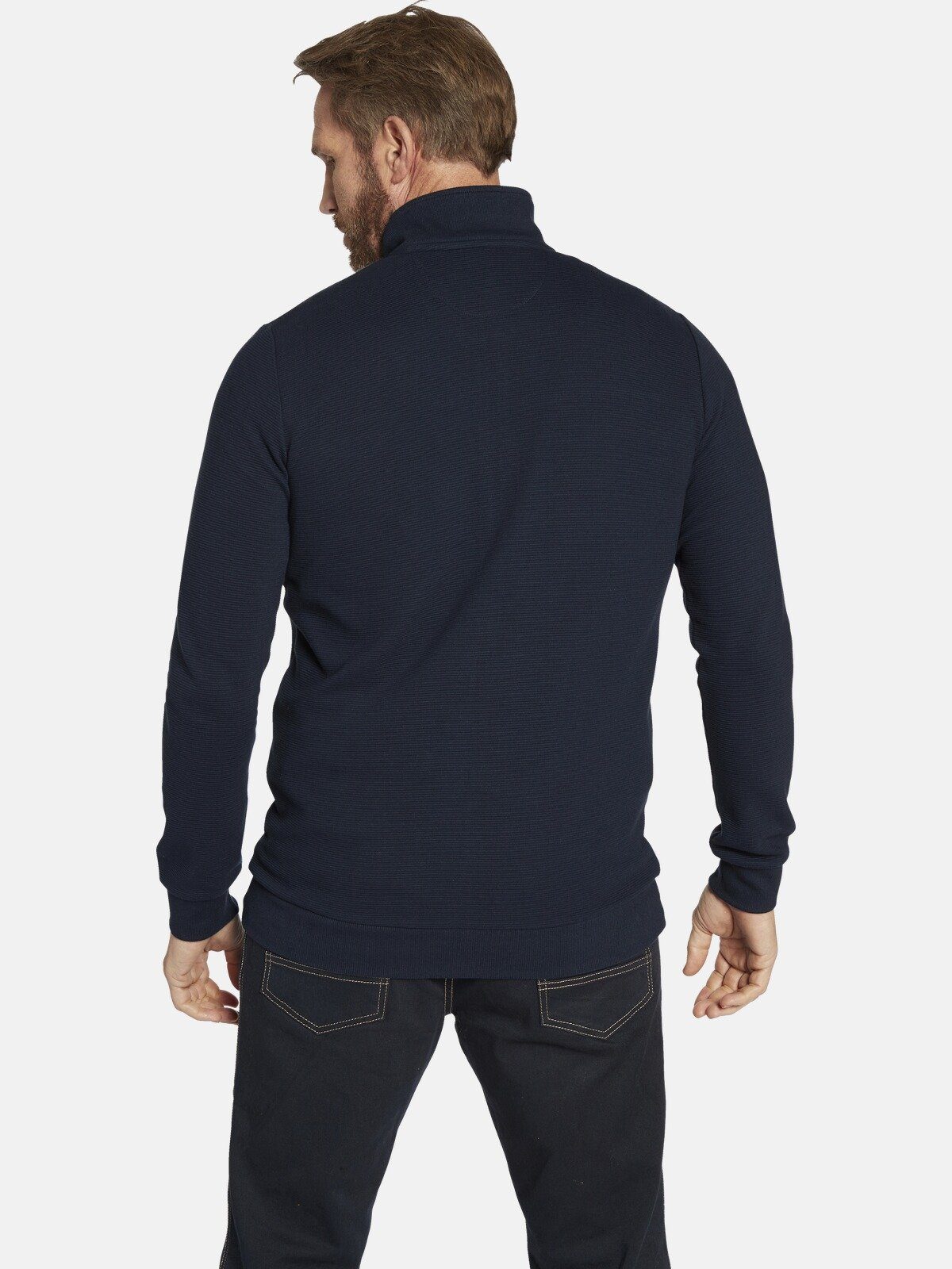 Jan Vanderstorm Sweatjacke HEELKO mit Stehkragen in Rippstrick günstig online kaufen