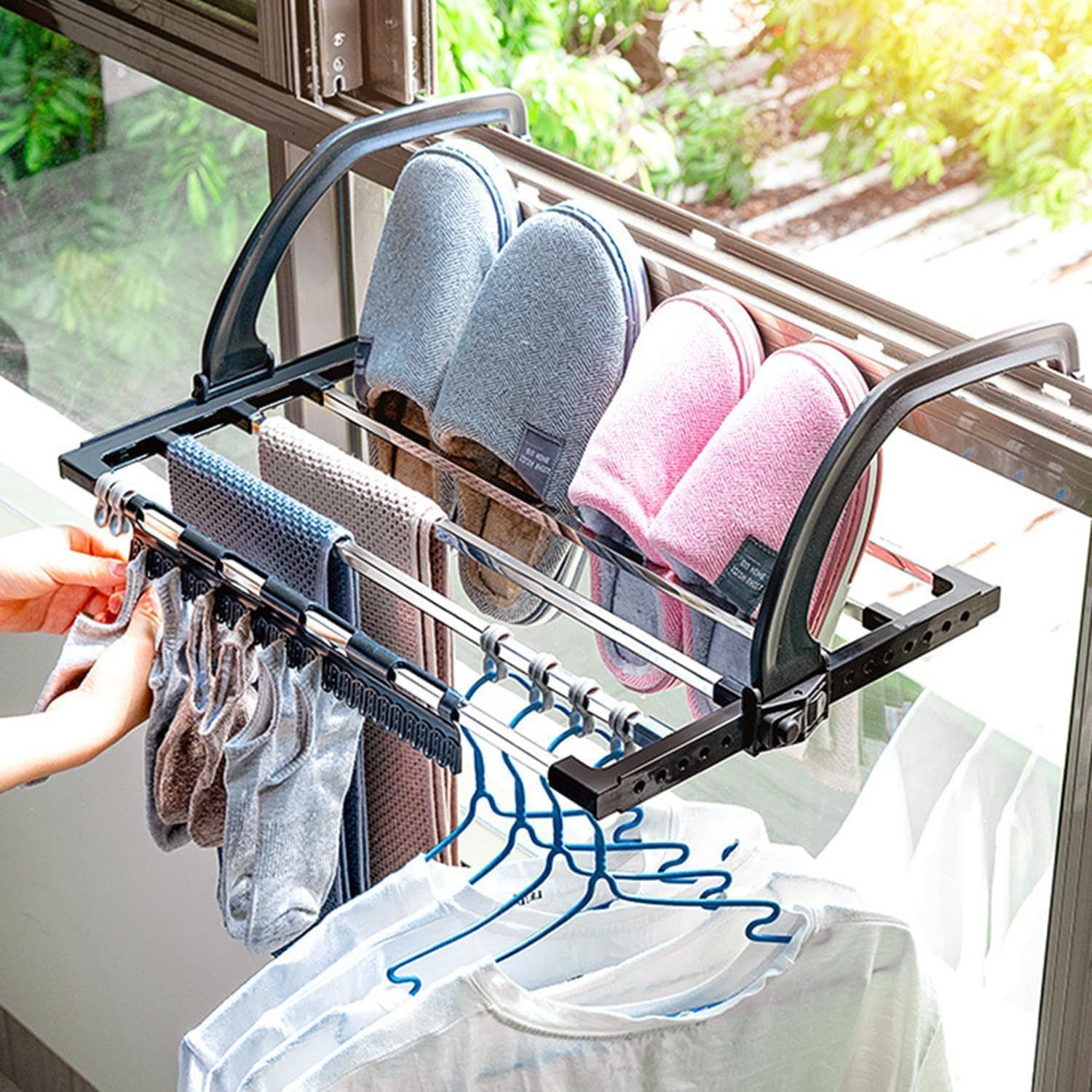 FELIXLEO Sockenklammer 4 Stück Sockentrockner Wäscheständer, Winddicht, für kleine Kleidung,(1-St) – Bild 5 von 5