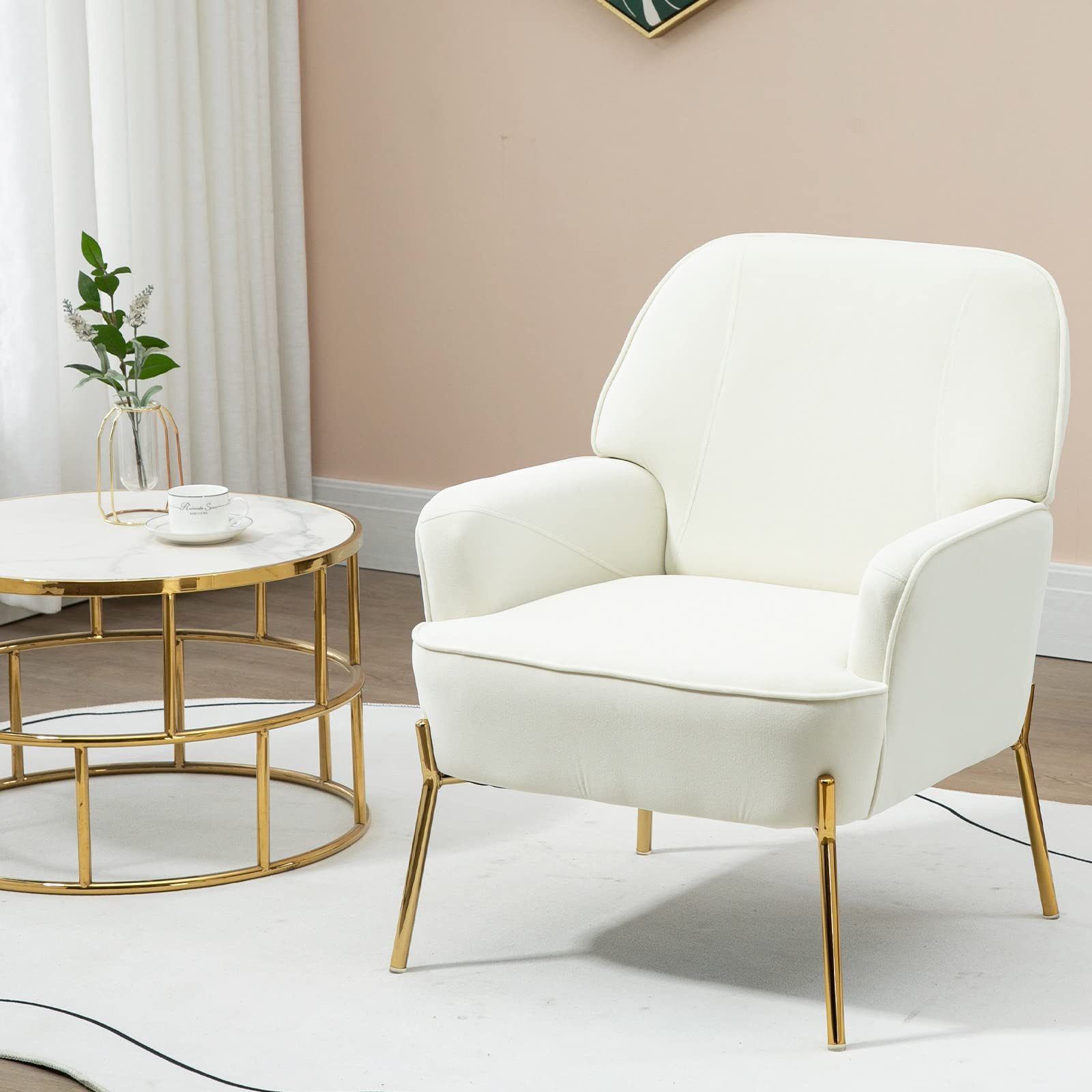 Fiximaster Sessel mit Armlehnen und Knopfheftung, Mid-Century Samtsessel, Polstersessel (1-St), Komfortabler Loungesessel für Wohnzimmer und Schlafzimmer
