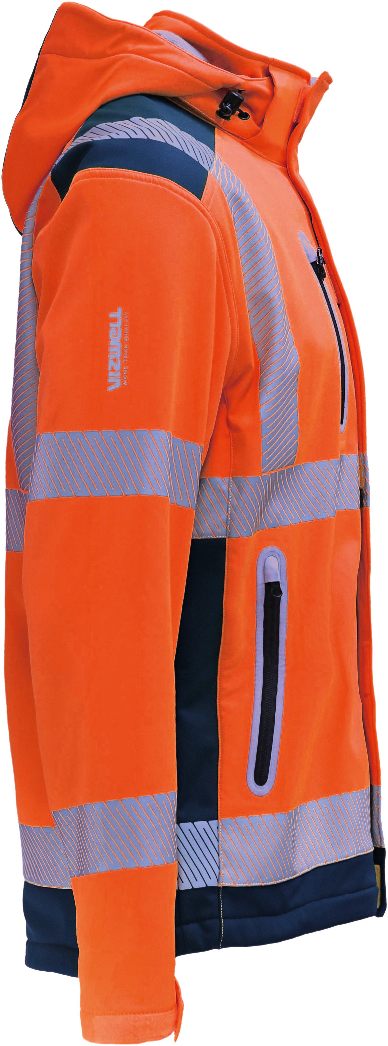 vizwell Softshelljacke Warnschutz Sicherheitsjacke warnorange warngelb günstig online kaufen