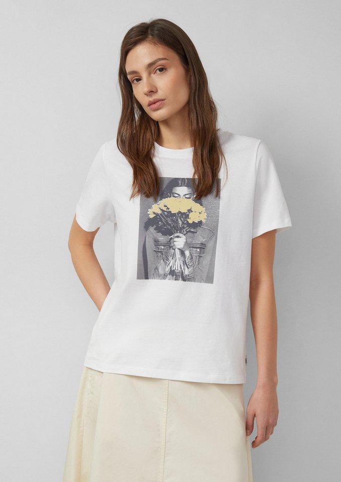 s.Oliver Kurzarmshirt T-Shirt Baumwoll-T-Shirt mit Frontprint