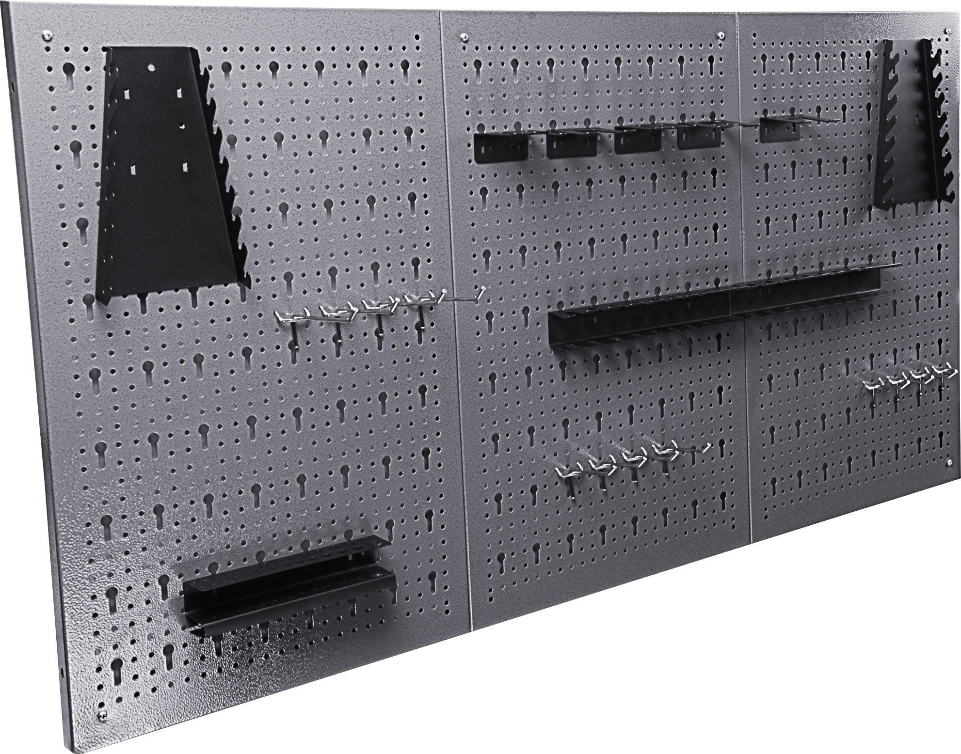 ONDIS24 Werkstatt-Set, 120 cm, mit Haken inkl. anthrazit/schwarz/grau Lochwandsystem