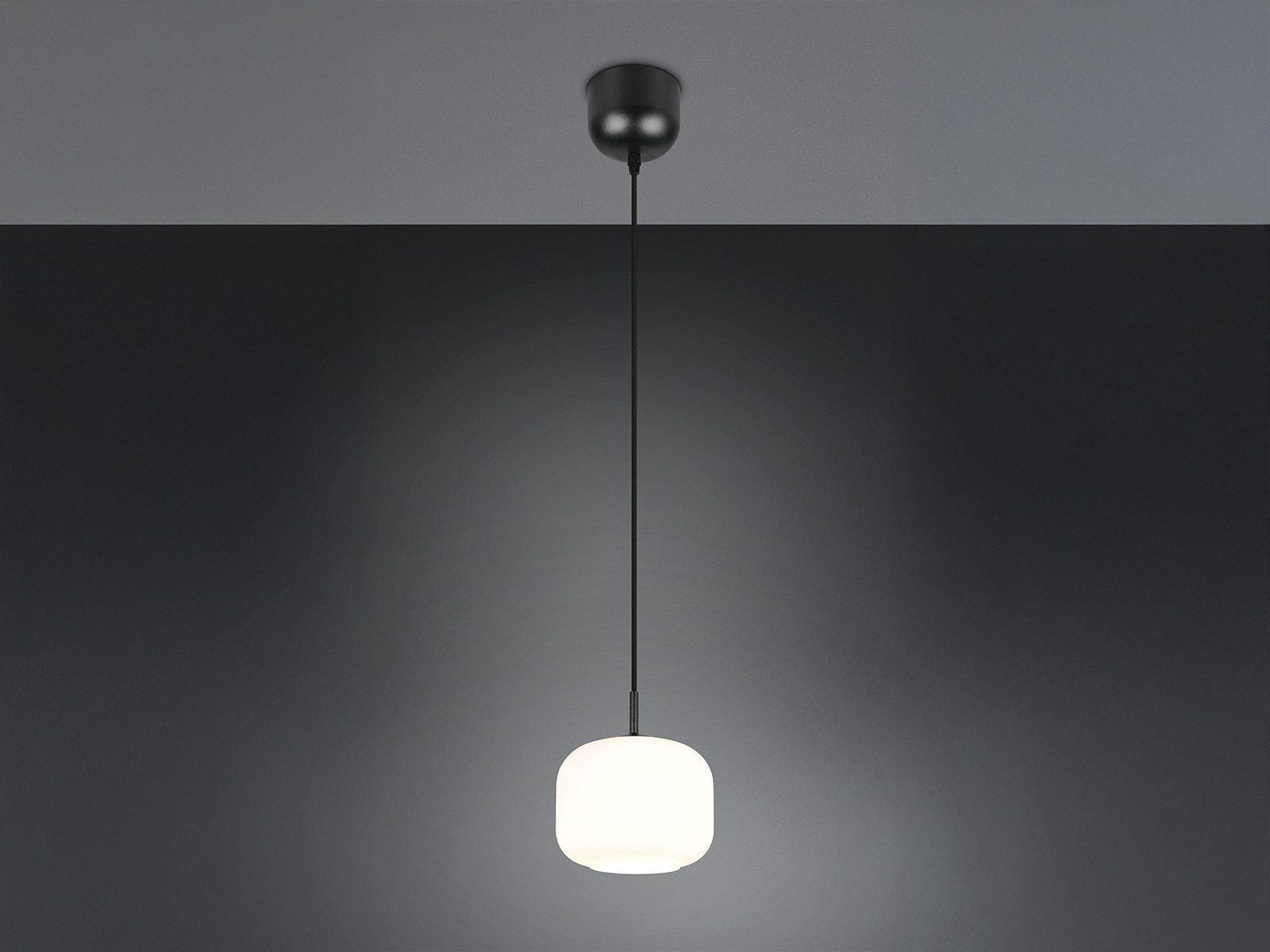 Reality Leuchten LED Pendelleuchte mit Glas Lampenschirm Weiß Ø 15cm, Dimmfunktion, LED wechselbar, Warmweiß, Nachttisch Lampe hängend, einflammig klein, inkl.  – Bild 3 von 5