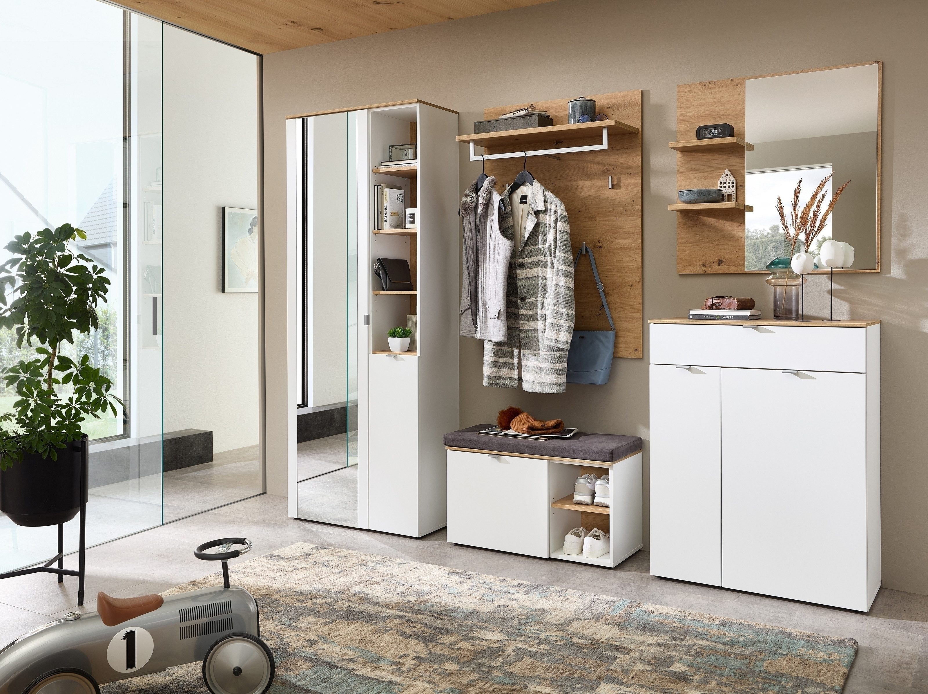 Innostyle Garderoben-Set in Weiß matt, MDF, Spannplatte - 264x202x38cm (BxHxT)