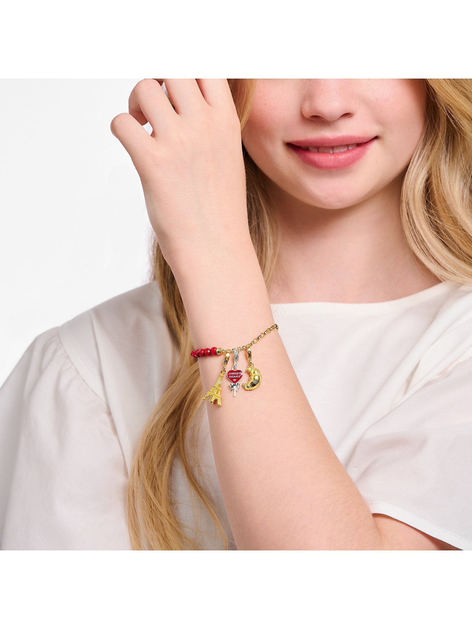 THOMAS SABO Kettenanhänger Thomas Sabo Damen-Charm 925er Silber Mond