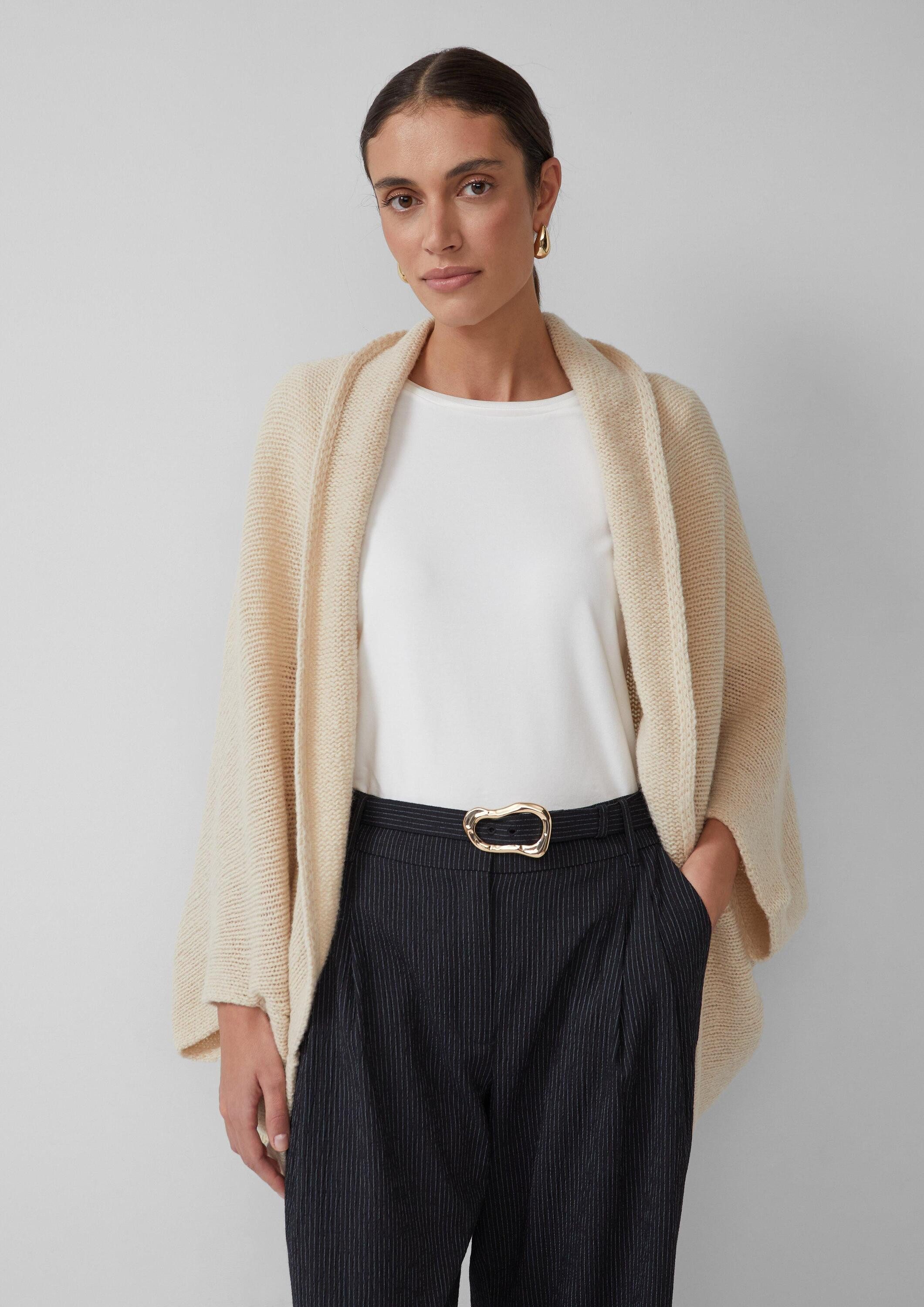 s.Oliver Poncho Strickjacke Offene Grobstrickjacke mit Schalkragen günstig online kaufen