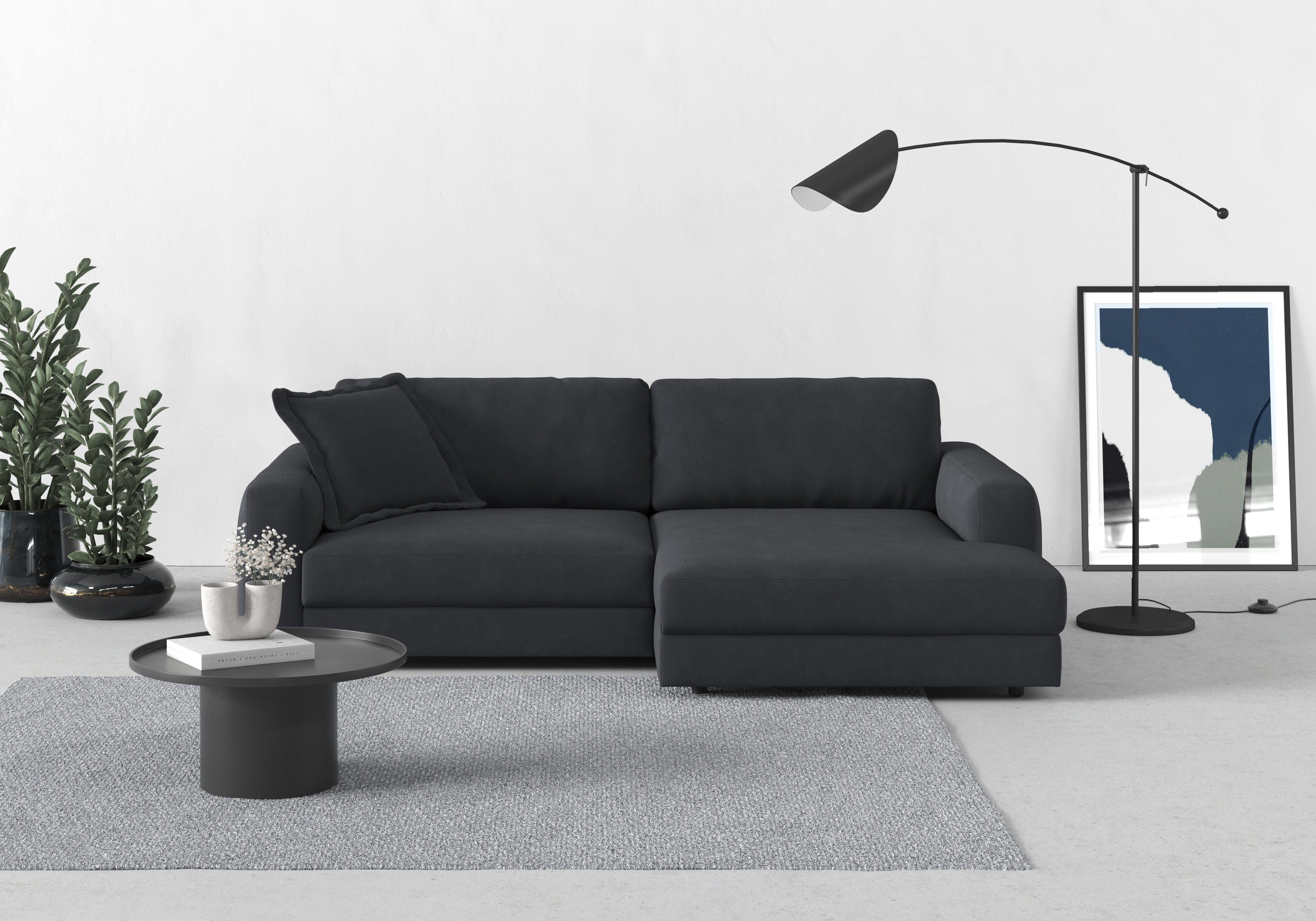 TRENDMANUFAKTUR Ecksofa Bourbon, Mega Designsofa mit tollem Sitzkomfort, Breite 250cm, L-Form, extra tiefe Sitzfläche, wahlweise mit Sitztiefenverstellung
