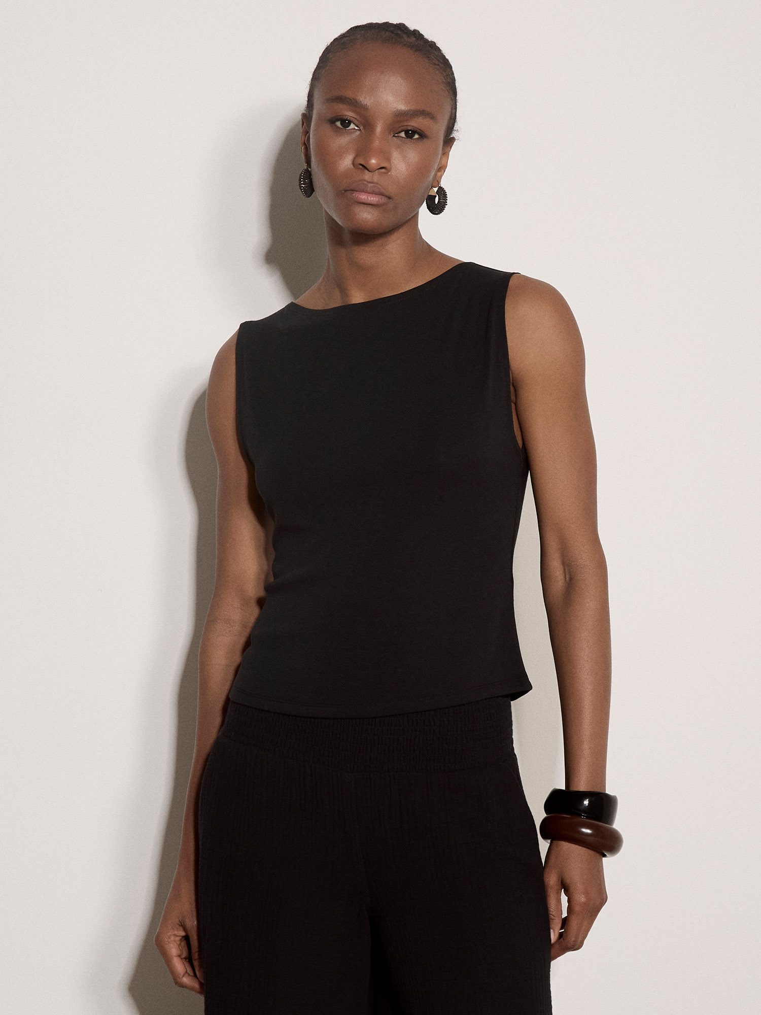 Apricot Shirttop Crop-Top mit feinem Rippstrick