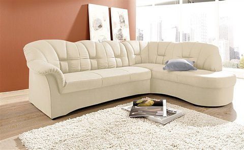 DOMO collection Ecksofa "Papenburg, zeitlose Rückensteppung, elegante Armle günstig online kaufen