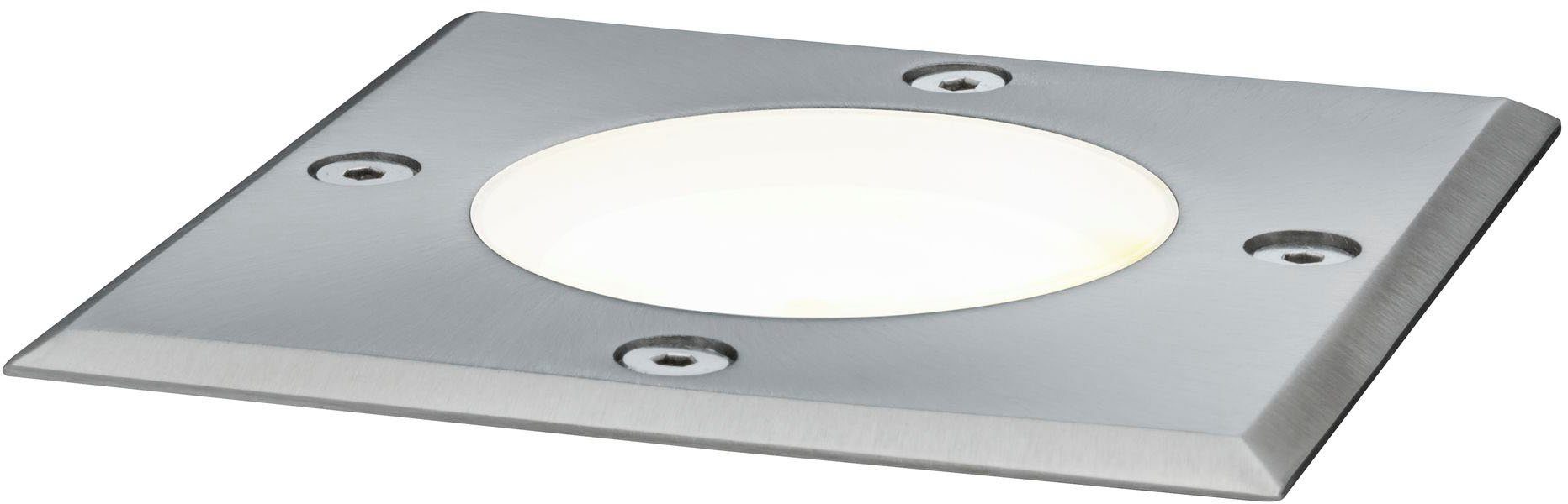 Energieeffiziente Leuchtmittel 3,5W enthalten Lieferumfang LED 108x108mm IP67, Edelstahl/Metall, Paulmann LED Warmweiß, GU10 IP67 eckig integriert, fest Boden im Einbauleuchte Outdoor 230V GU10, LED