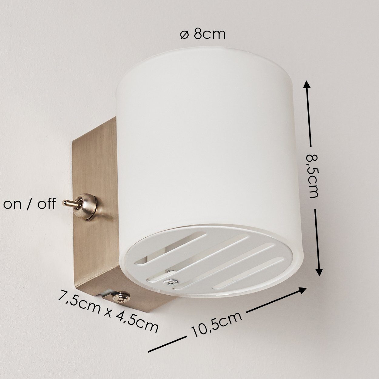 hofstein Wandleuchte »Hers« moderne Wandlampe aus Metall/Glas in Weiß/Nickel-matt, ohne Leuchtmittel, mit Up & Down-Effekt, 1xG9, mit Lichteffekt und An-/ Ausschalter