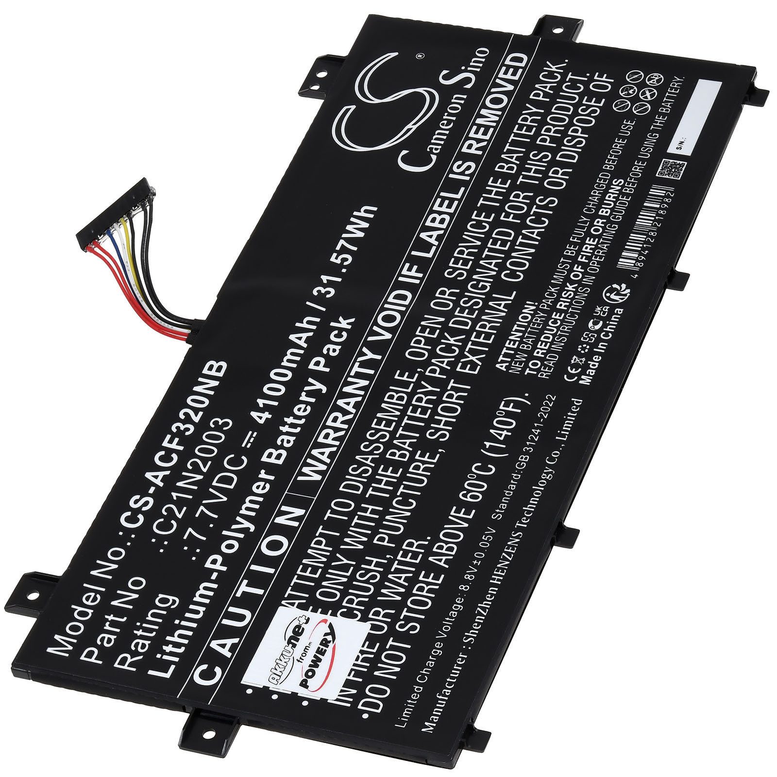 Powery Akku für Asus Chromebook Flip CM3 Laptop-Akku 4100 mAh (7.7 V)