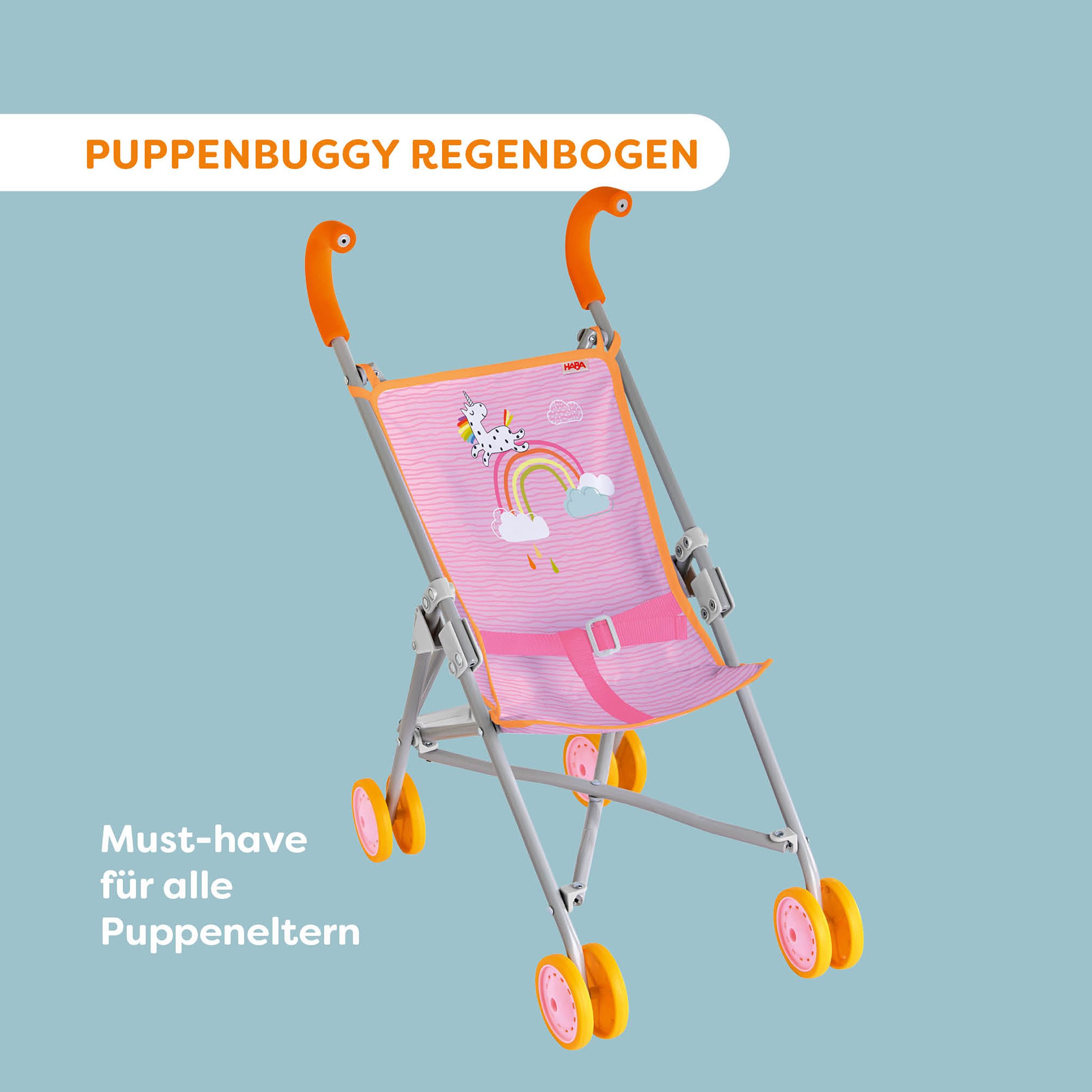 Haba Puppenbuggy Regenbogen, rosa