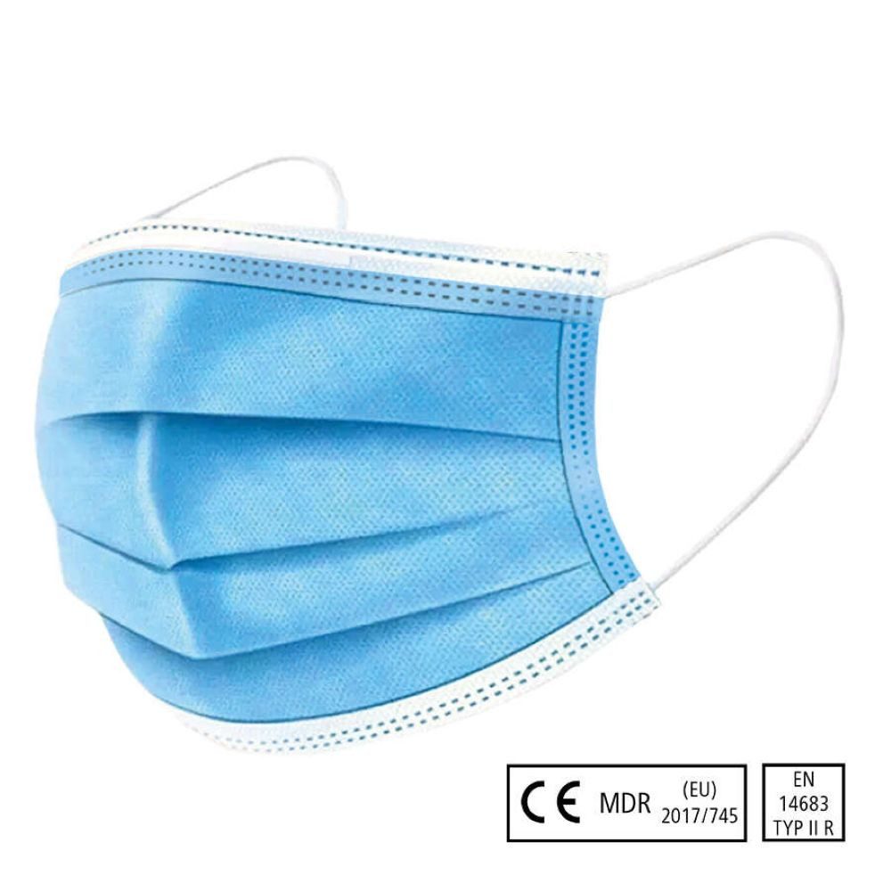 siegmund care Medizinischer Mund-Nasen-Schutz 50x Medizinischer Mund- und Nasenschutz, 50-St., MHD: 31.07.2029, Filterleistung BFE 99,96 %