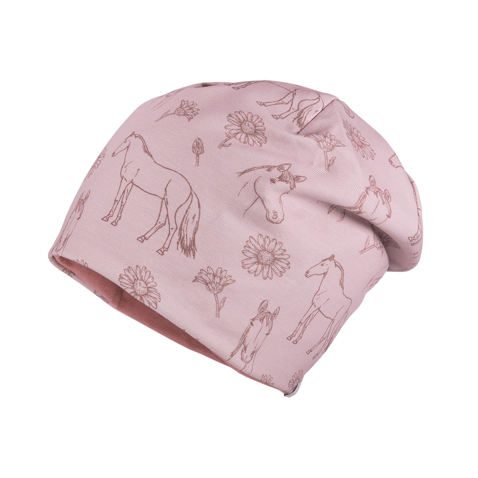 MAXIMO Beanie (1-St) Lilas, Pferd, Jersey, Mädchen, Kids, Reversible